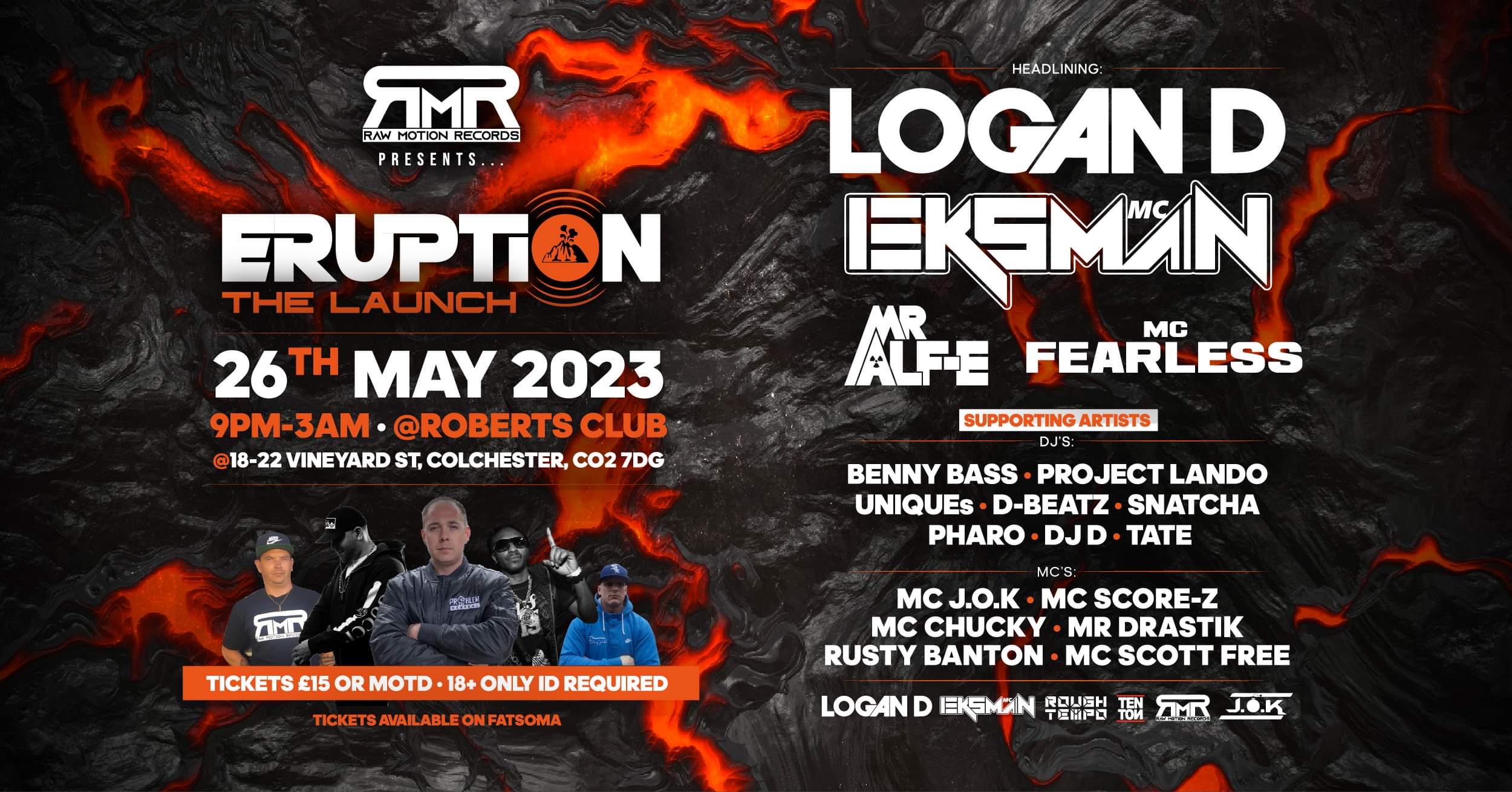 Eruption Logan D Eksman Mc Fearless at Roberts Club, Colchester on 26th May  2023 | Fatsoma