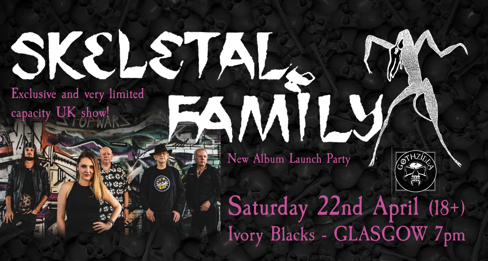 SKELETAL FAMILY –  Album Launch Shows at Ivory Black’s + Gothzilla