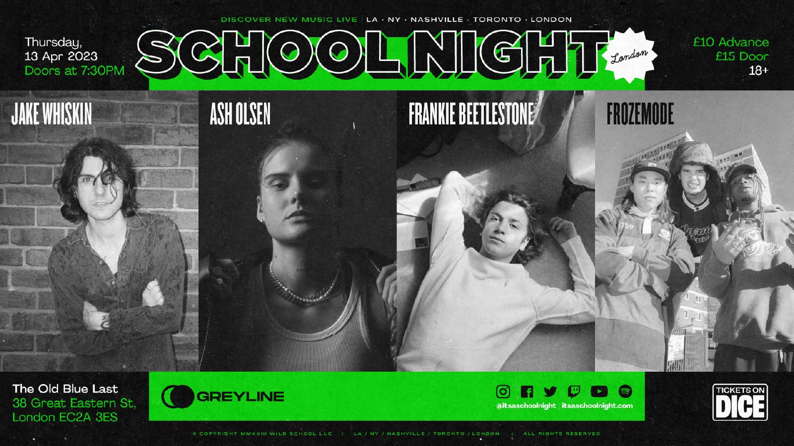 School Night London: Frozemode, Frankie Beetlestone, Ash Olsen, Jake Whiskin | London, Old Blue Last