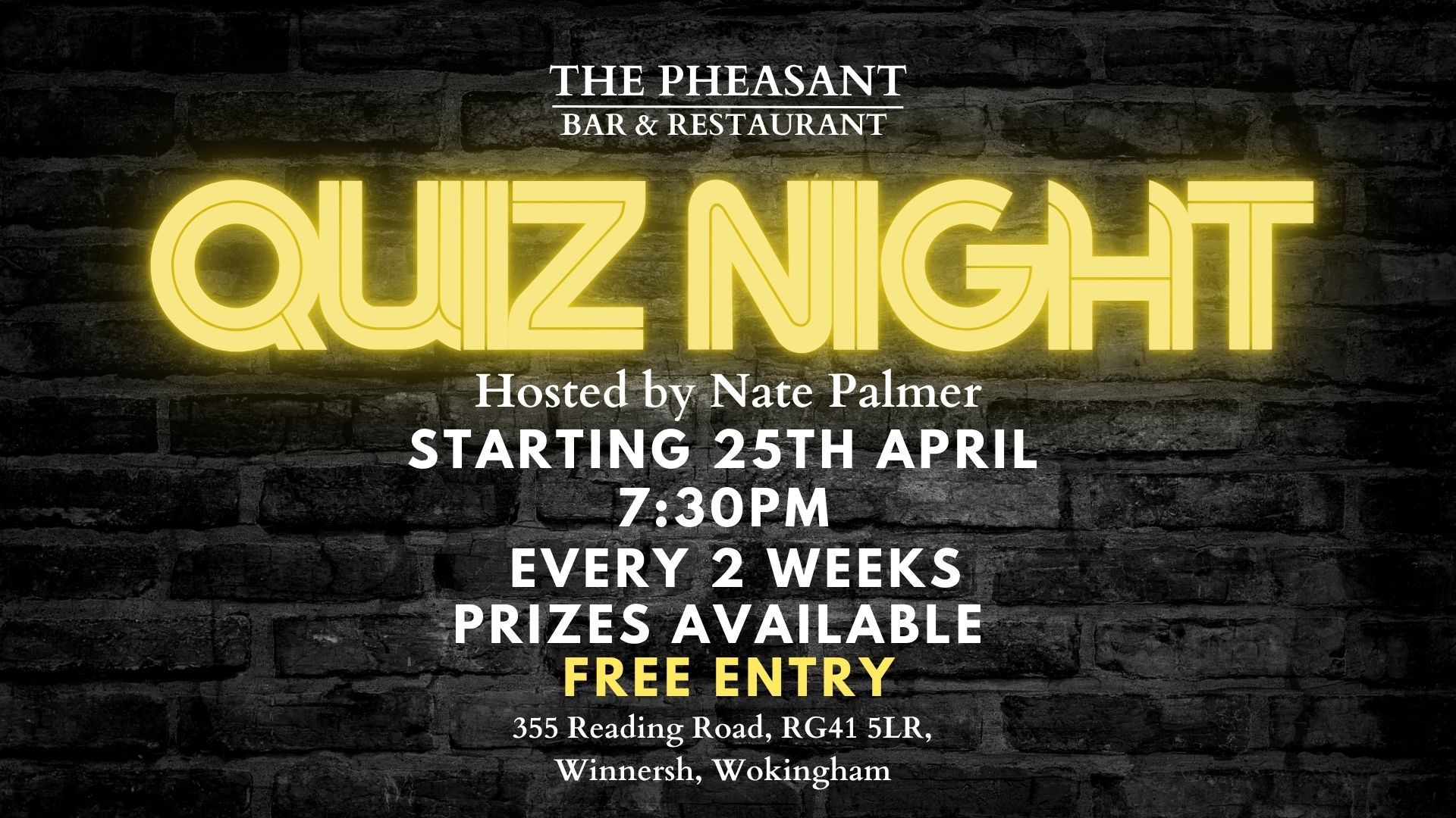 QUIZ NIGHT THE PHEASANT BAR at The Pheasant Bar & Restaurant