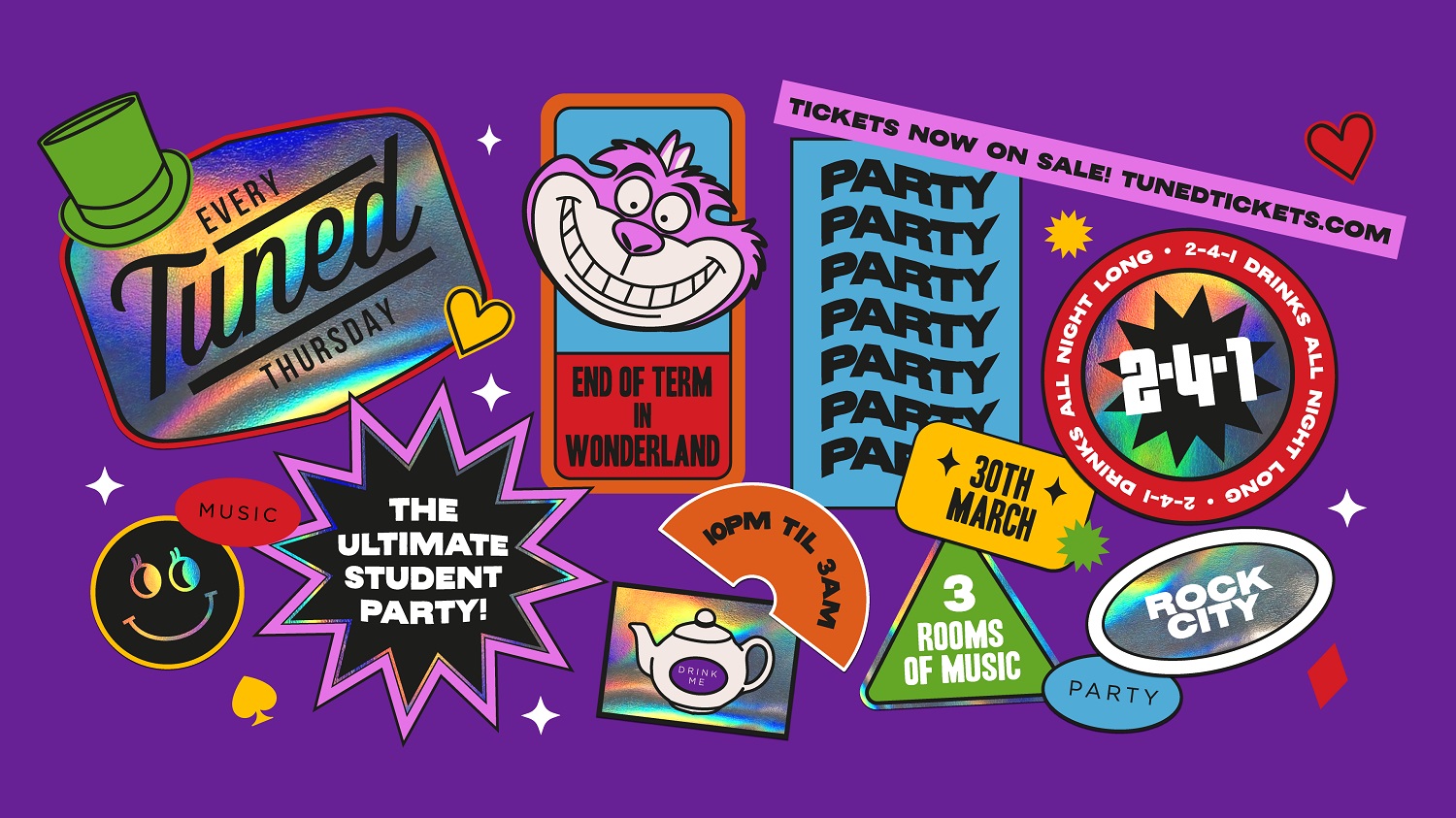 Tuned – END OF TERM IN WONDERLAND – (Inc Silent Disco in Beta Room) – Nottingham’s Biggest Student Night – 2-4-1 Drinks All Night Long – 30/03/23