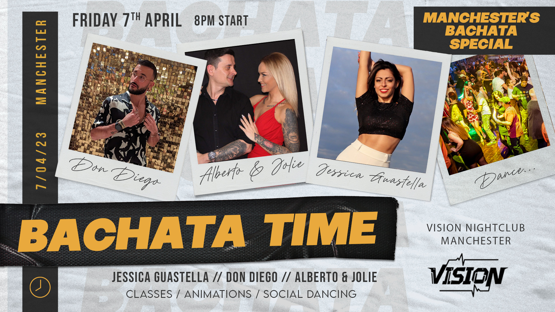 Bachata Time Manchester: Friday 7th April / with Jessica Guastella, Don Diego, Alberto & Jolie | Vision Manchester