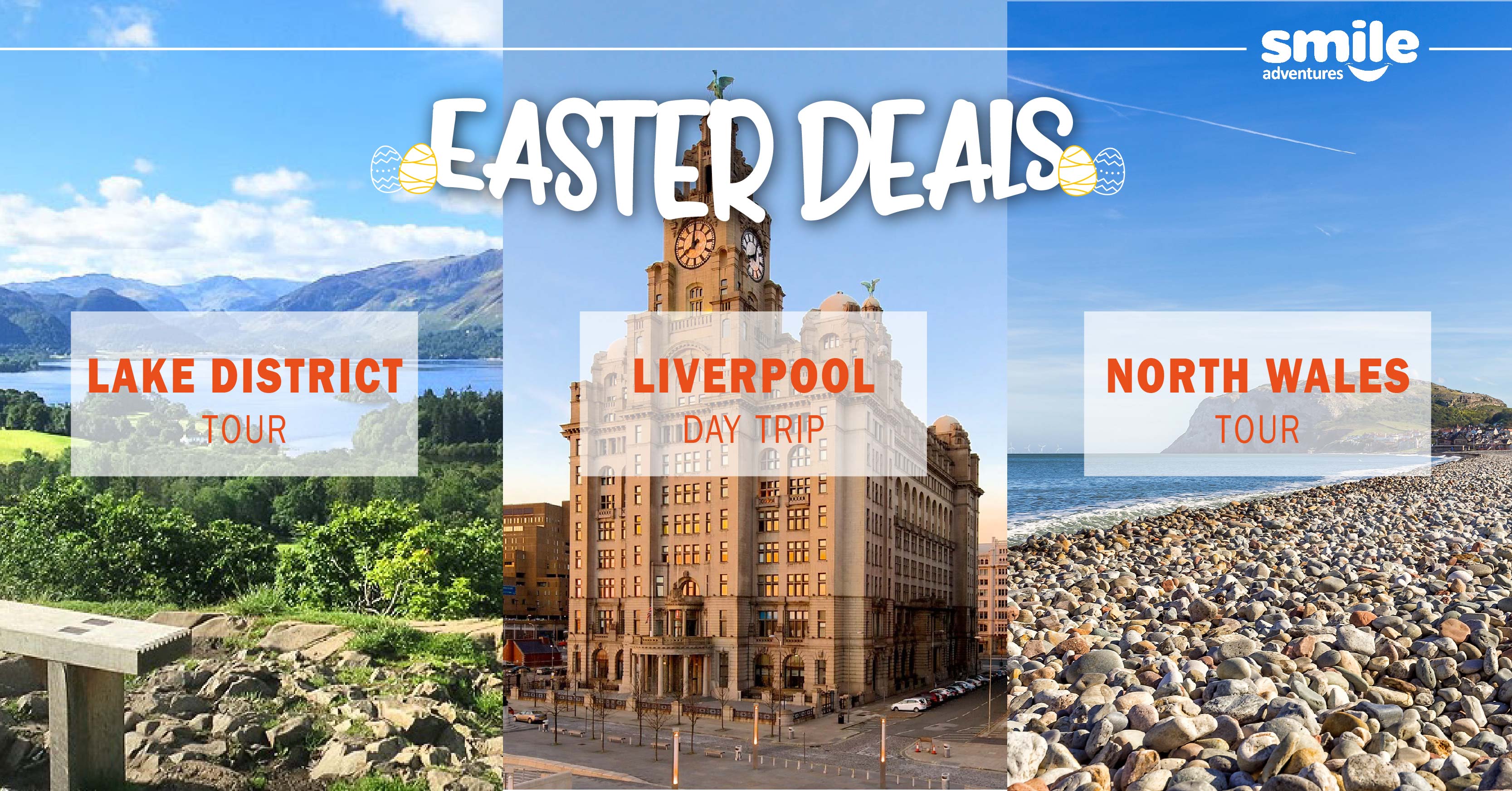 EASTER DEAL – Lake District Tour 07.04.23 / Liverpool Day Trip 08.04.23 / North Wales Tour 09.04.23
