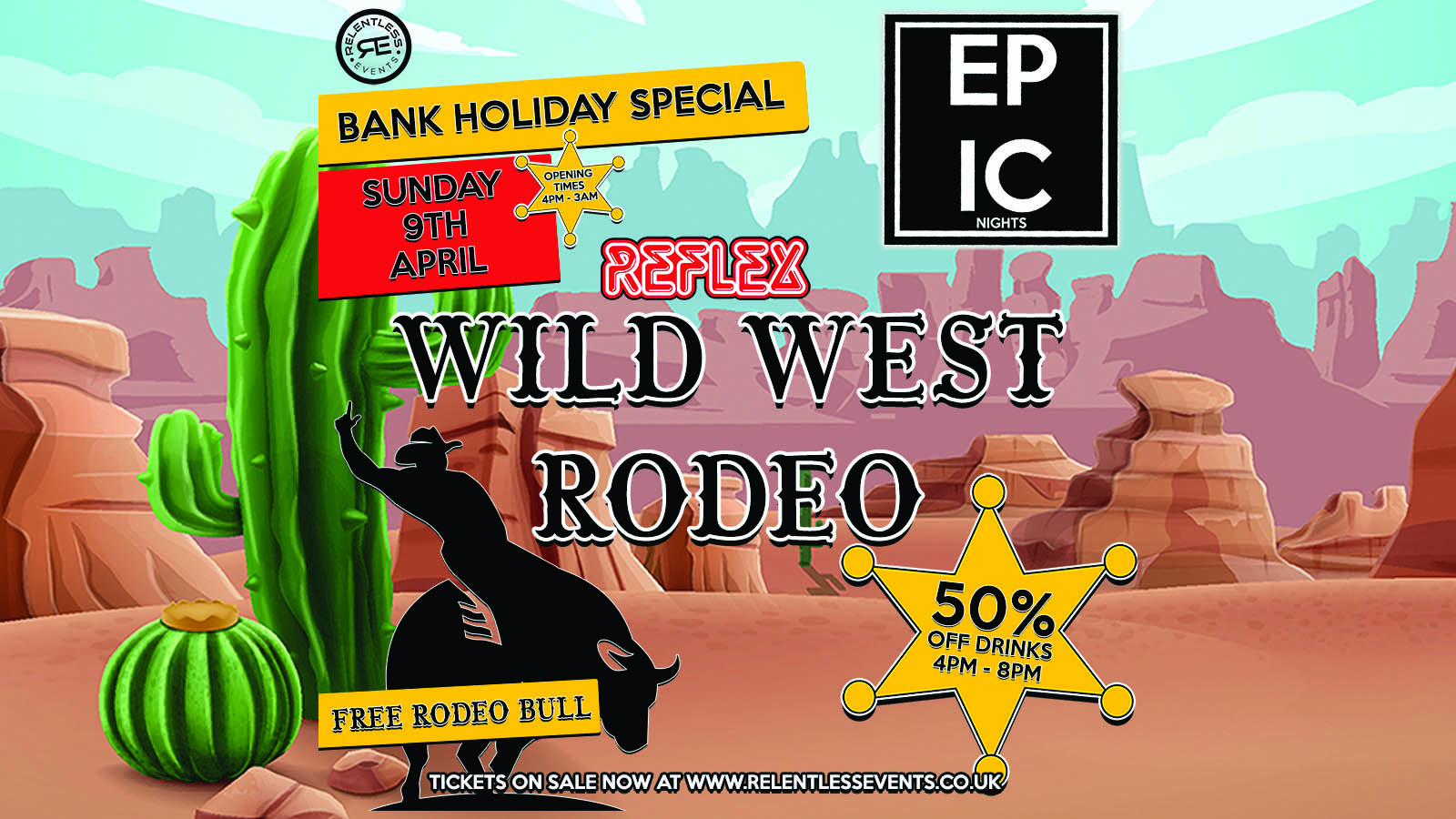 EPIC BANK HOLIDAY ‘WILD WEST RODEO’ AT REFLEX BIRMINGHAM