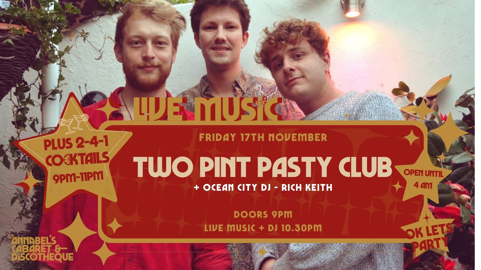 Live Music: TWO PINT PASTY CLUB // Annabel’s Cabaret & Discotheque