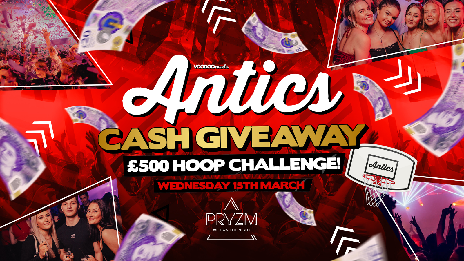 Antics at PRYZM Leeds  – 15th March