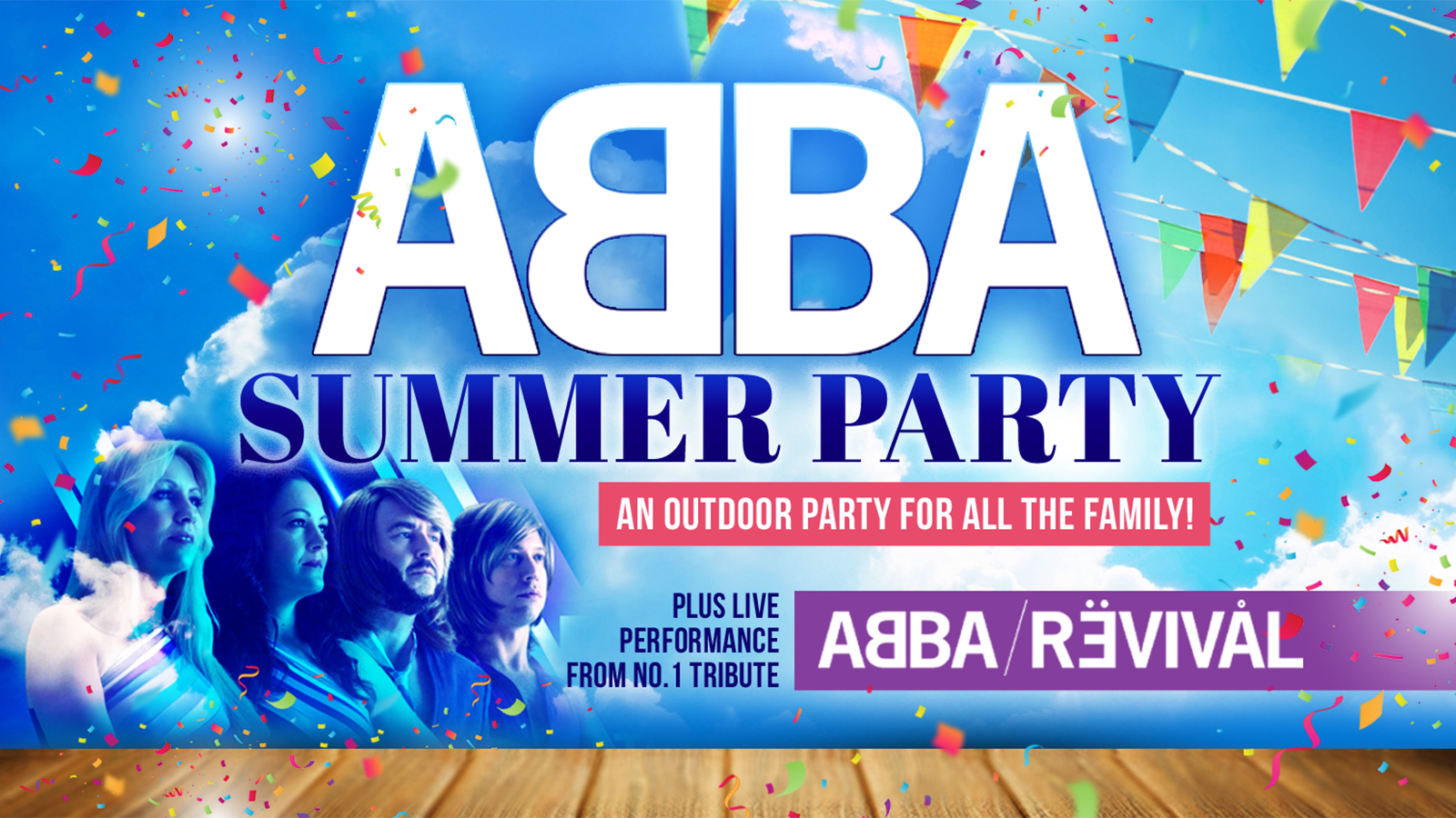 ABBA SUMMER OUTDOOR TERRACE PARTY –  PLUS: No.1 Tribute ABBA REVIVAL LIVE – BACK BY DEMAND!!