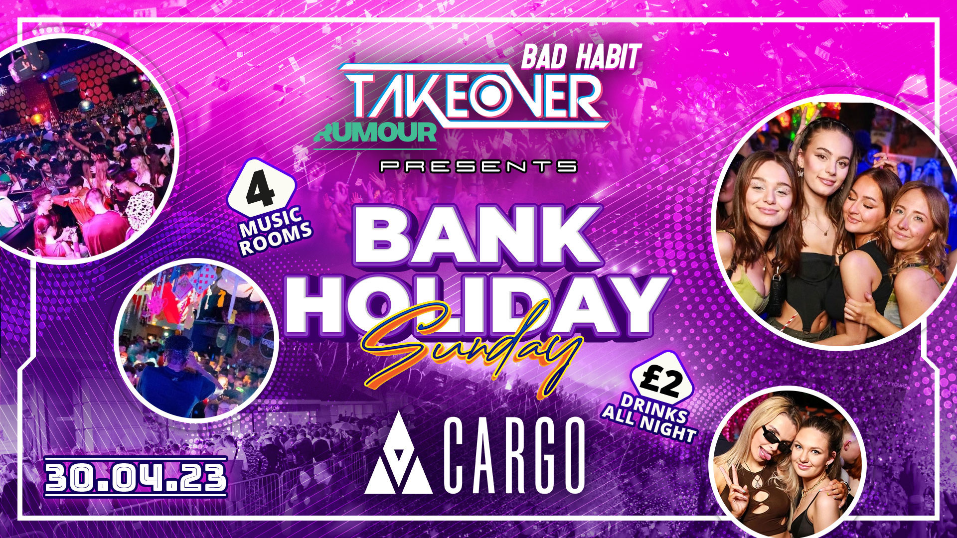#Cargo: TAKEOVER Presents Bank Holiday Sunday 🚨 FREE ENTRY 🕺🏽
