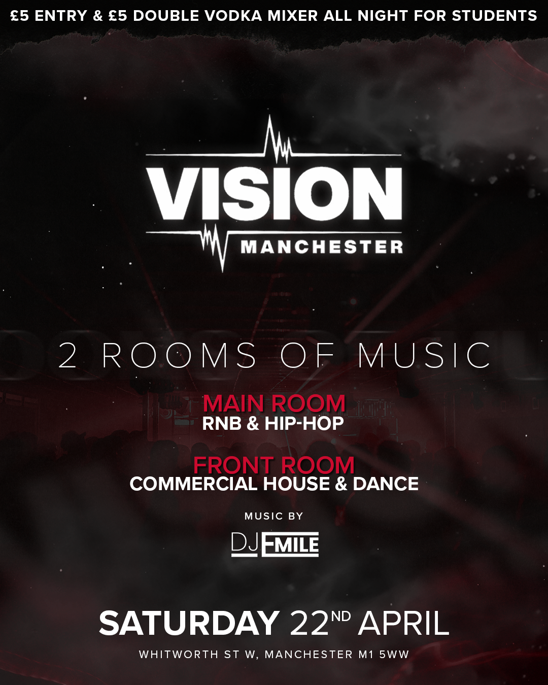 Switch Saturdays at Vision Nightclub 22nd April