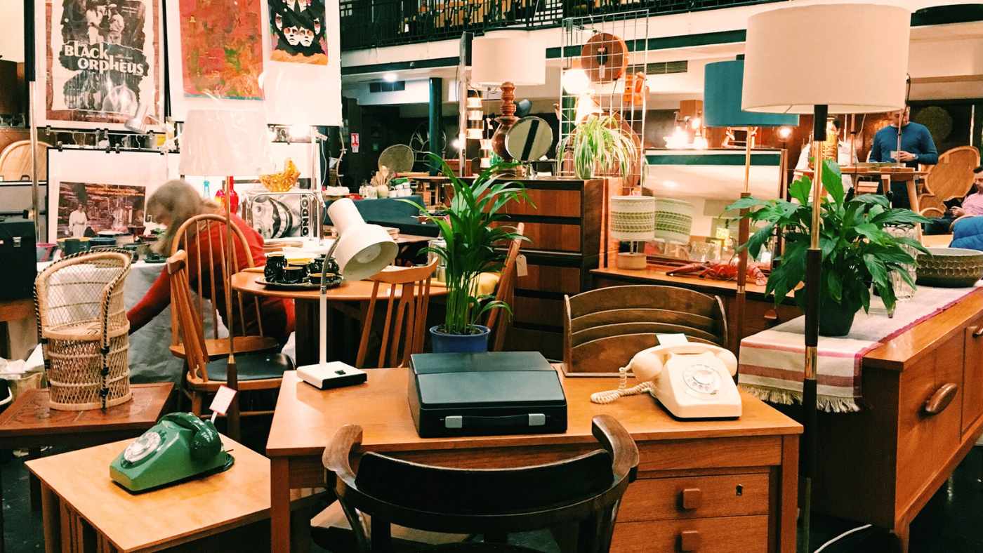 The East London Vintage Furniture Flea at The Art Pavilion, Mile End Park, London on 14th May