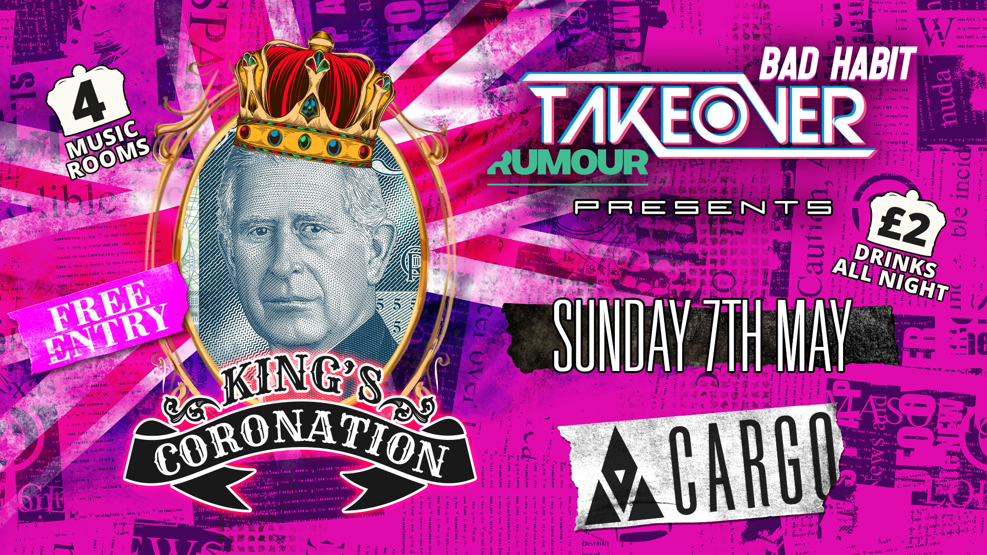 #Cargo: TAKEOVER Presents 👑 BANK HOLIDAY SUNDAY 👑  RUMOUR VS BAD HABIT!! FREE TICKETS 🫶