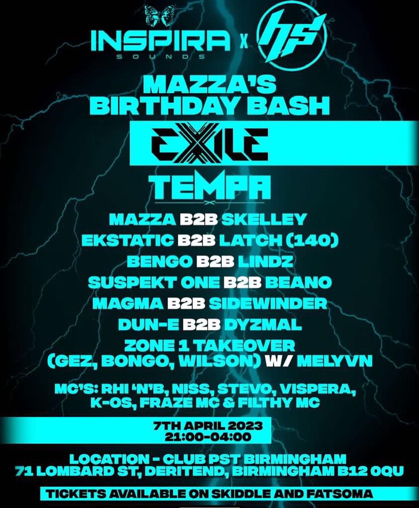 (DNB ALL NIGHT) Hooked Sounds X Inspira Sounds : Mazza’s Birthday Bash ...