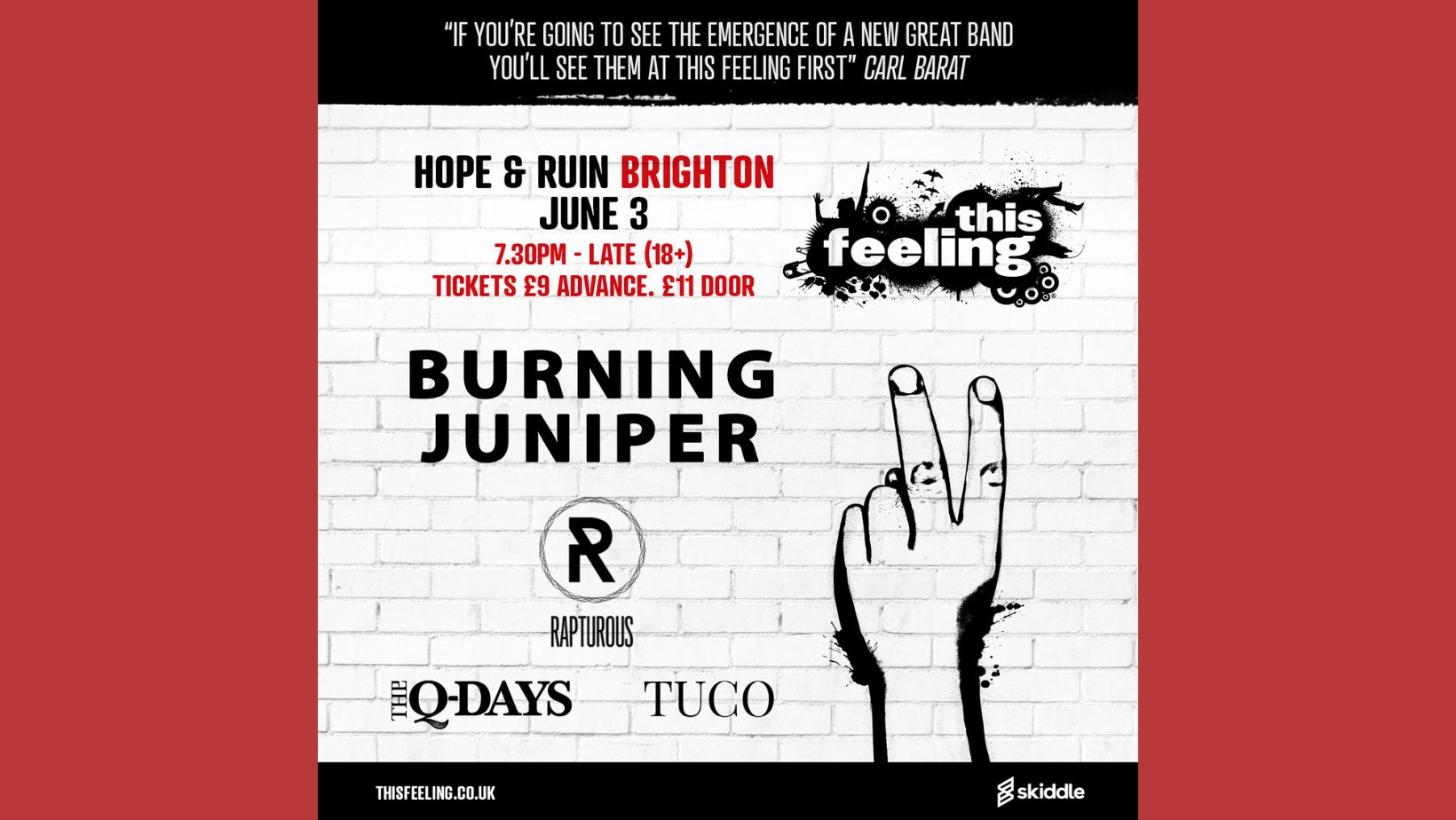 This Feeling: Burning Juniper + Rapturous + The Q-Days + TUCO