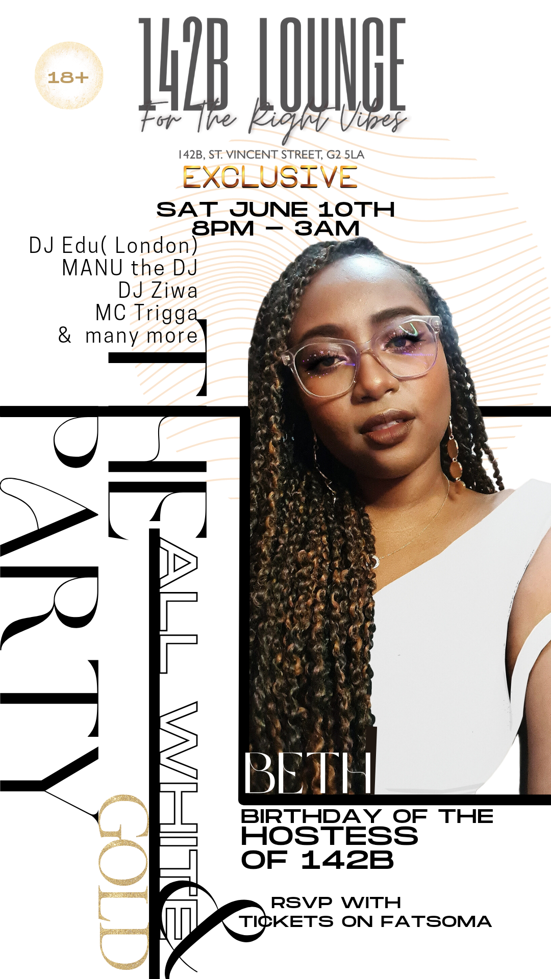 The All White Party *EXCLUSIVE* at 142B LOUNGE, Glasgow on 10th Jun