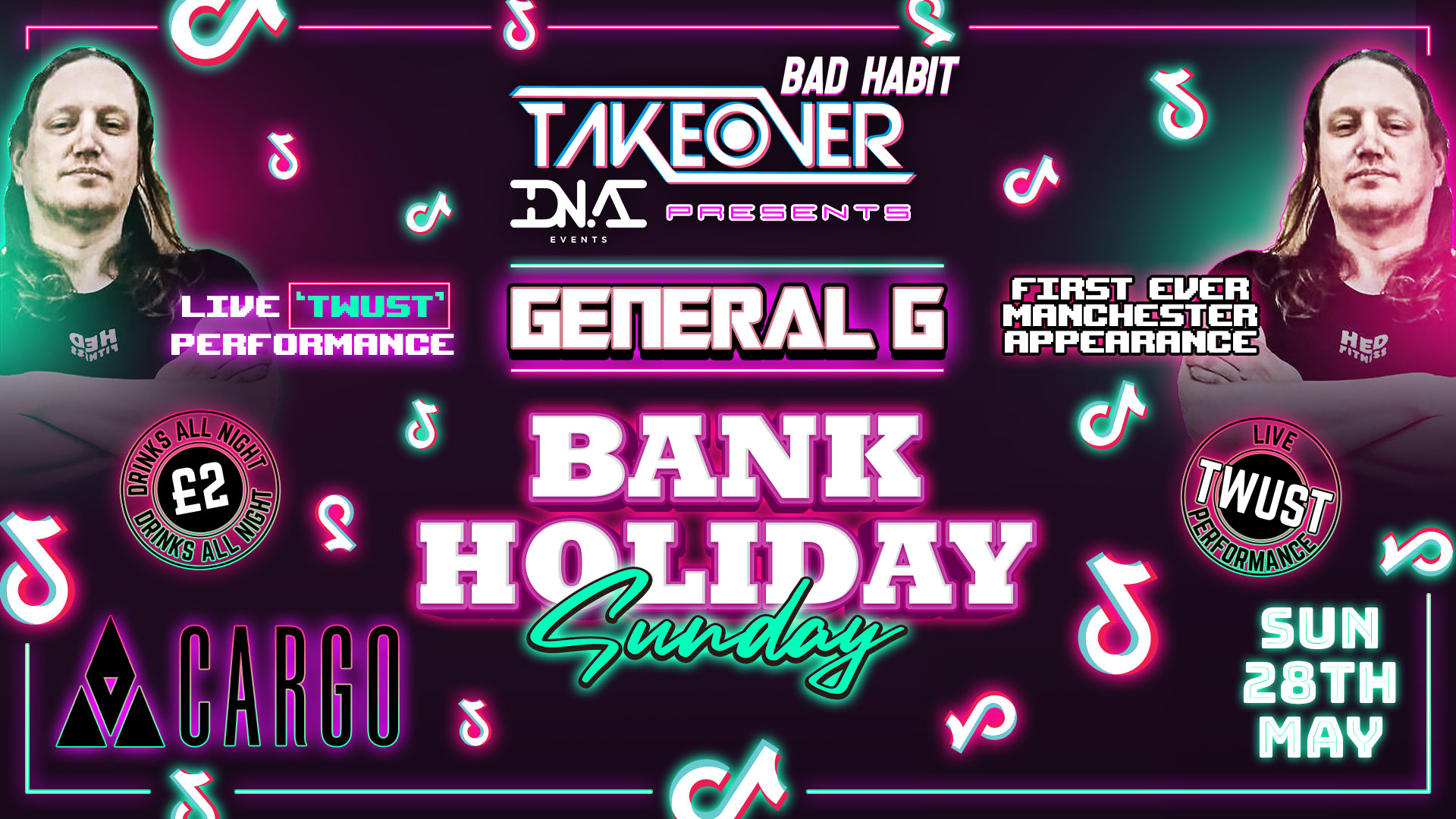 #Cargo: TikTok’s General G Hosts Takeover’s Bank Holiday Sunday 🚀