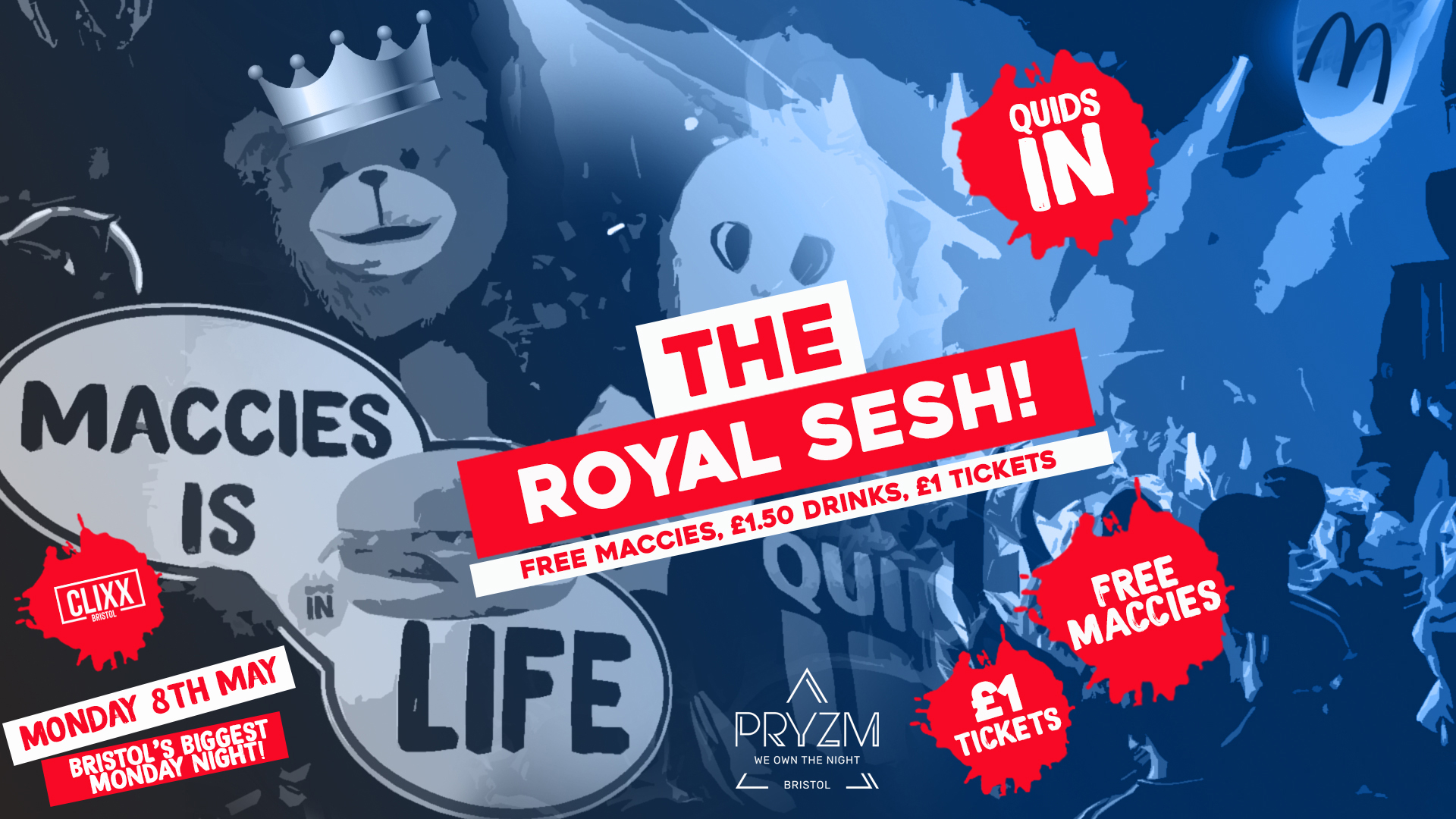 QUIDS IN – The Royal Sesh –   £1 Tickets