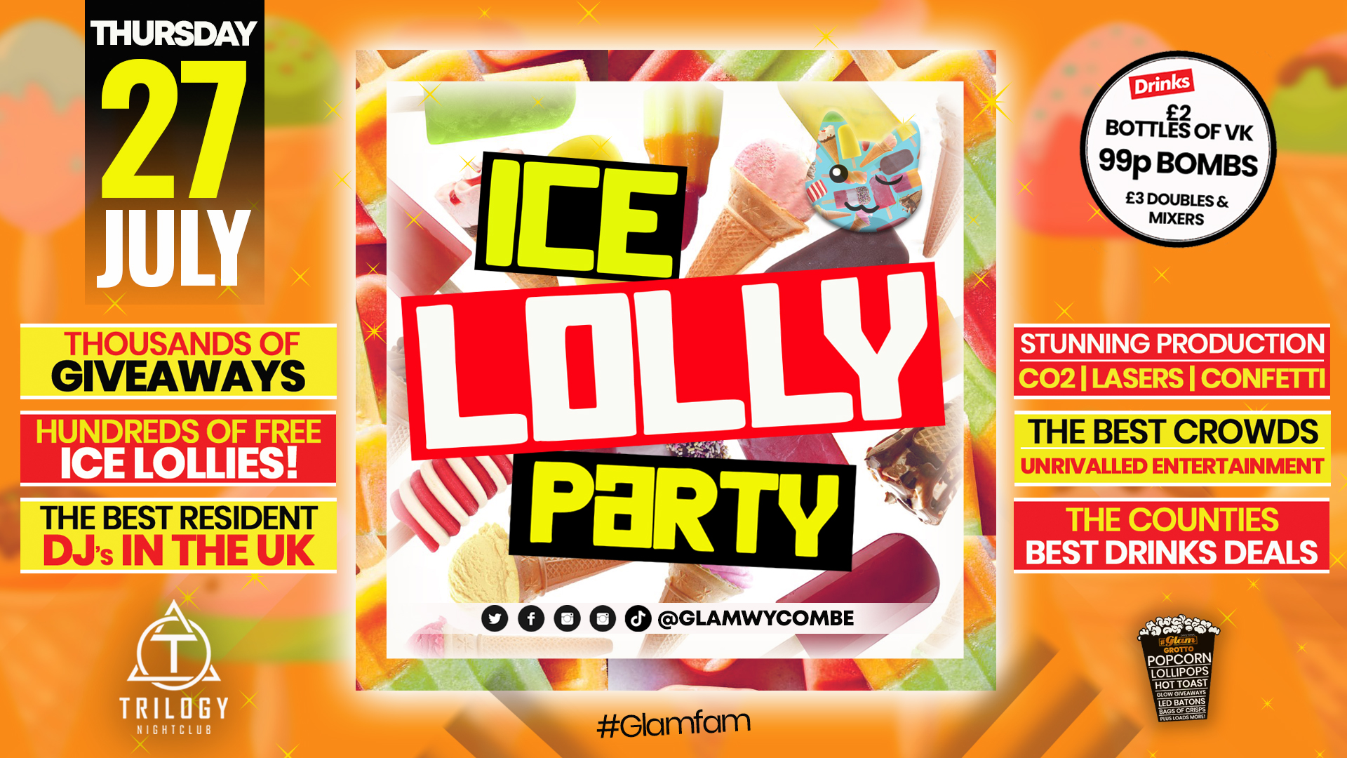 Glam High Wycombe | Thursdays – ICE LOLLY RAVE! Buck’s Biggest Thursday Night!