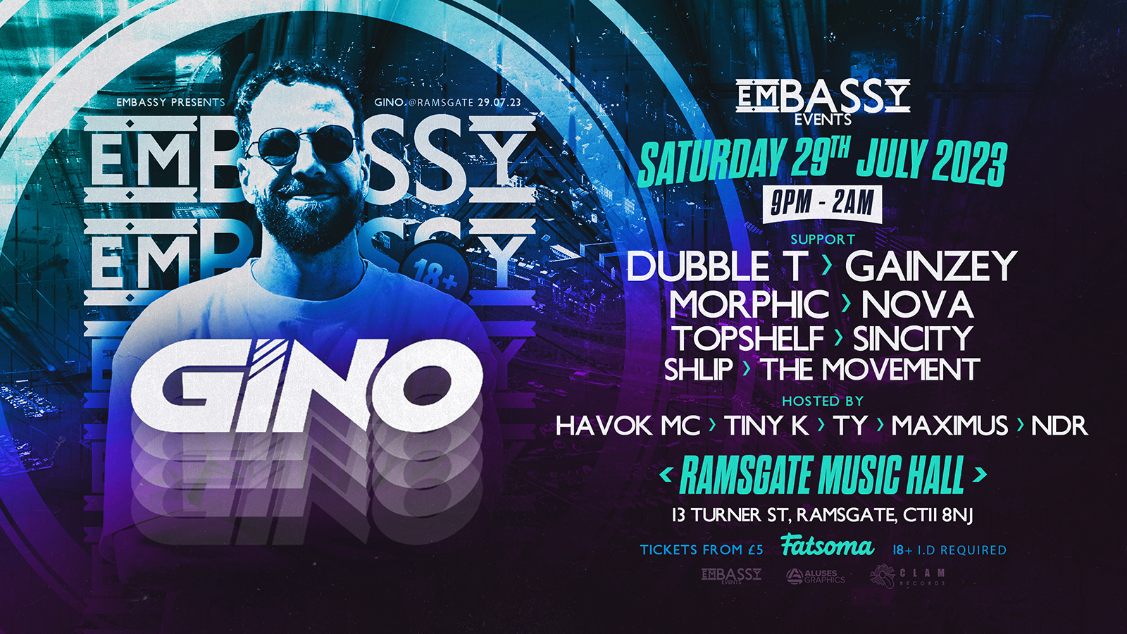 This Saturday! Gino – Ramsgate Music Hall TICKET WARNING!!