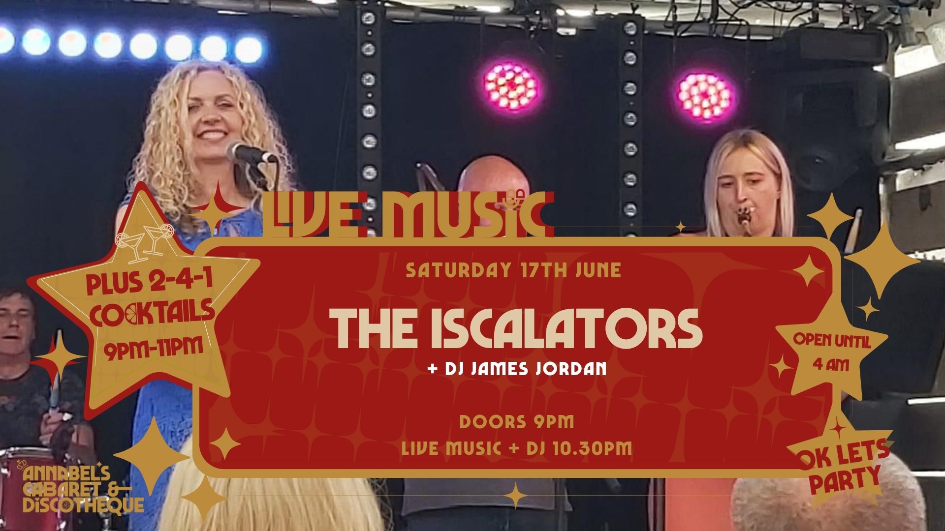 Live Music: THE ISCALATORS // Annabel’s Cabaret & Discotheque