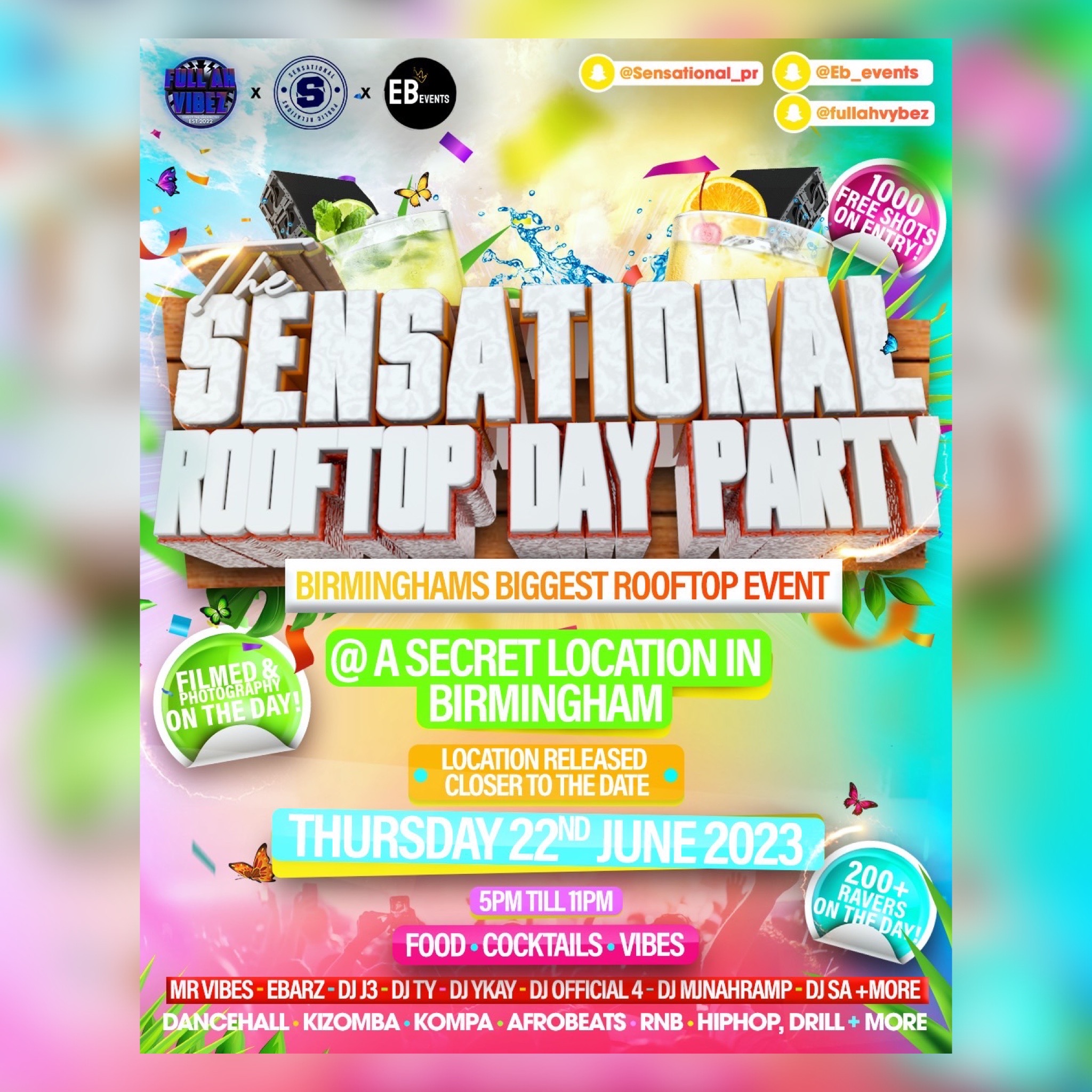 THE SENSATIONAL ROOFTOP DAY PARTY at ACAPELLA , Birmingham on 22nd Jun ...