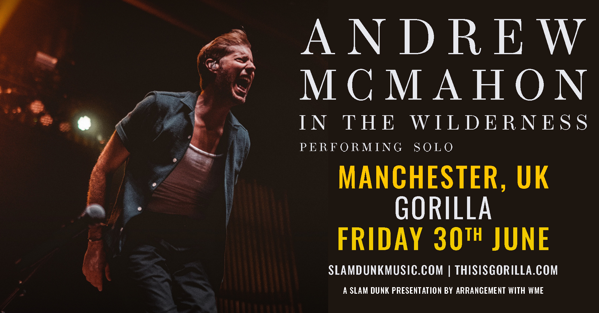 Andrew Mcmahon Moved To Rebellion At Gorilla Manchester On 30th Jun