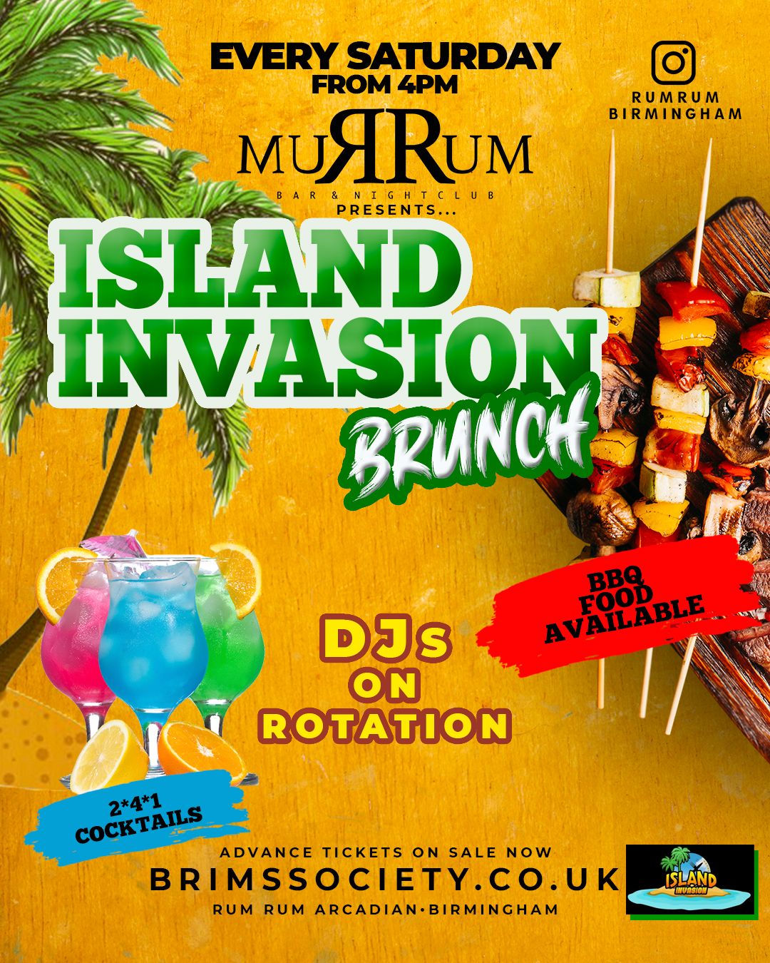 EPIC SATURDAYS ISLAND INVASION BRUNCH AT RUM RUM 🔞