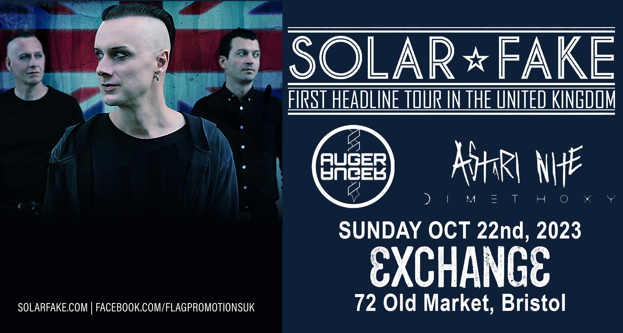 SOLAR FAKE 2023 UK TOUR – Bristol + Auger + Astari Nite & Dimethoxy