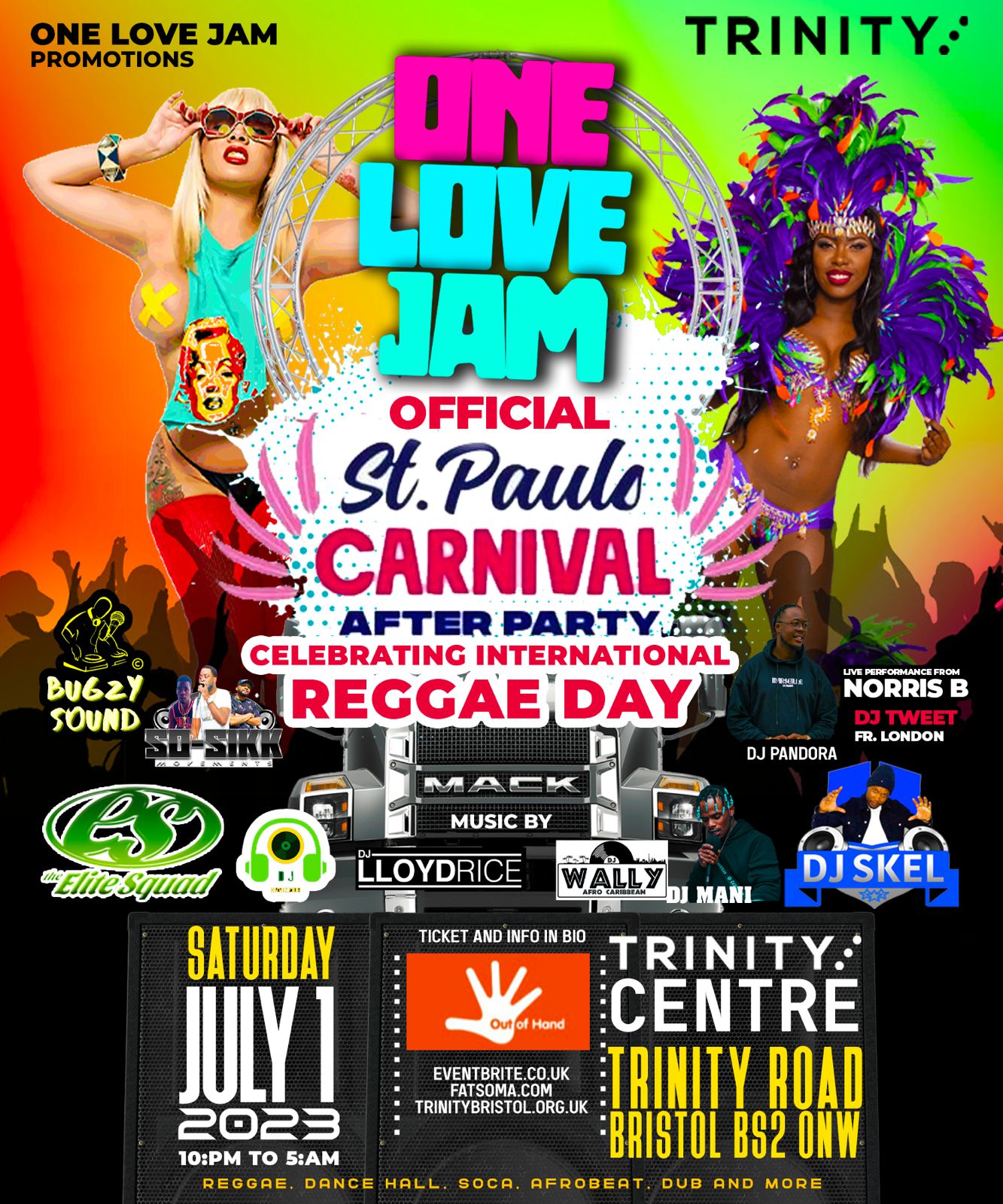 One Love Jam St. Paul’s carnival official after party at Trinity Centre