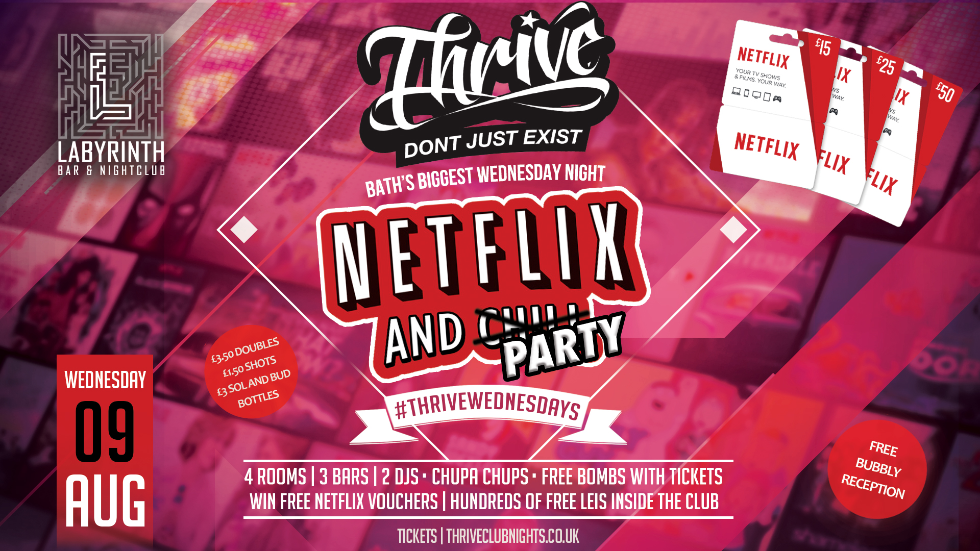 Thrive Wednesdays – Bath’s Biggest Wednesday Night – NETFLIX AND PARTY!