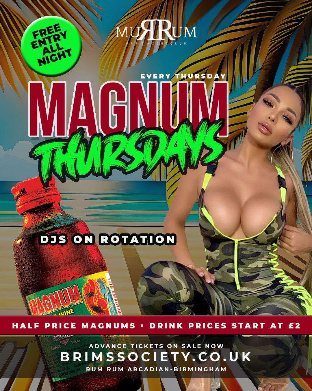 MAGNUM THURSDAY NEW STUDENT THURSDAY 🌸  IN ARCADIAN ** Drinks Offers ** £1 Entry + a FREE Drink