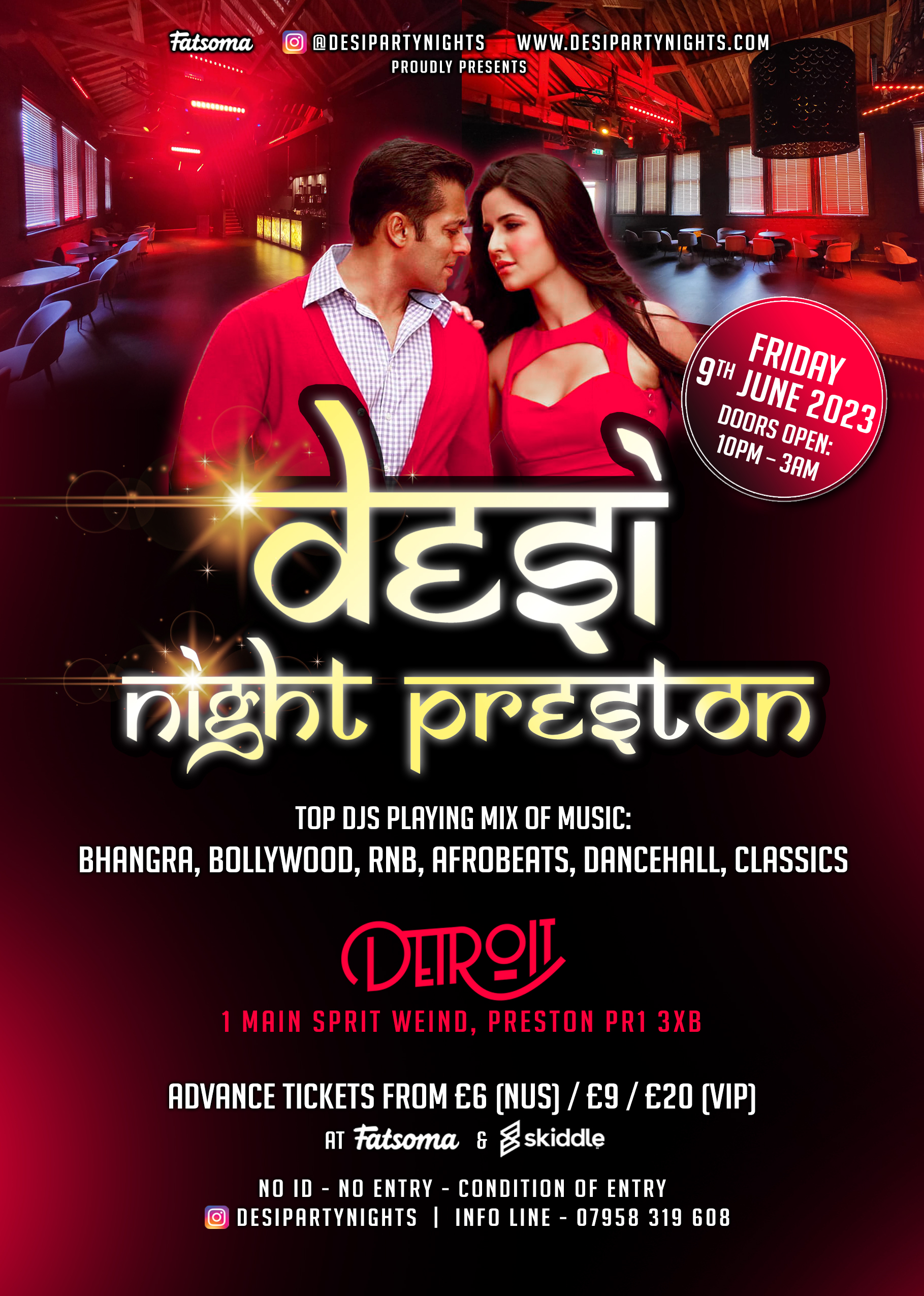 Desi Night Preston -Friday 9th June 2023 at Detroit Preston, Preston on ...