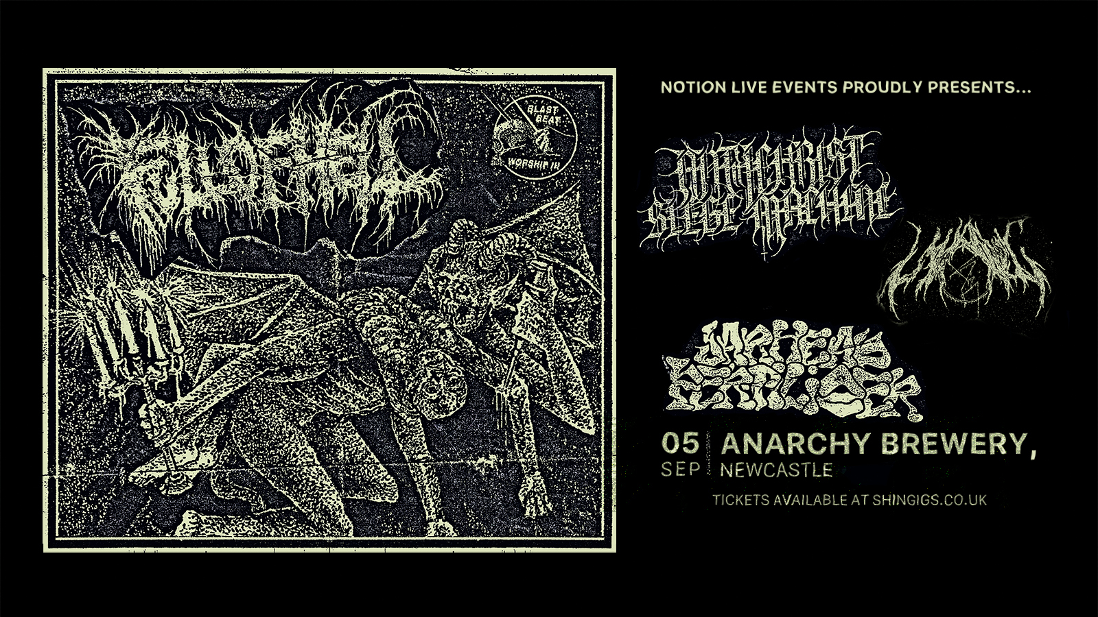 Full of Hell + Antichrist Siege Machine, Jarhead Fertilizer & Unyielding Love