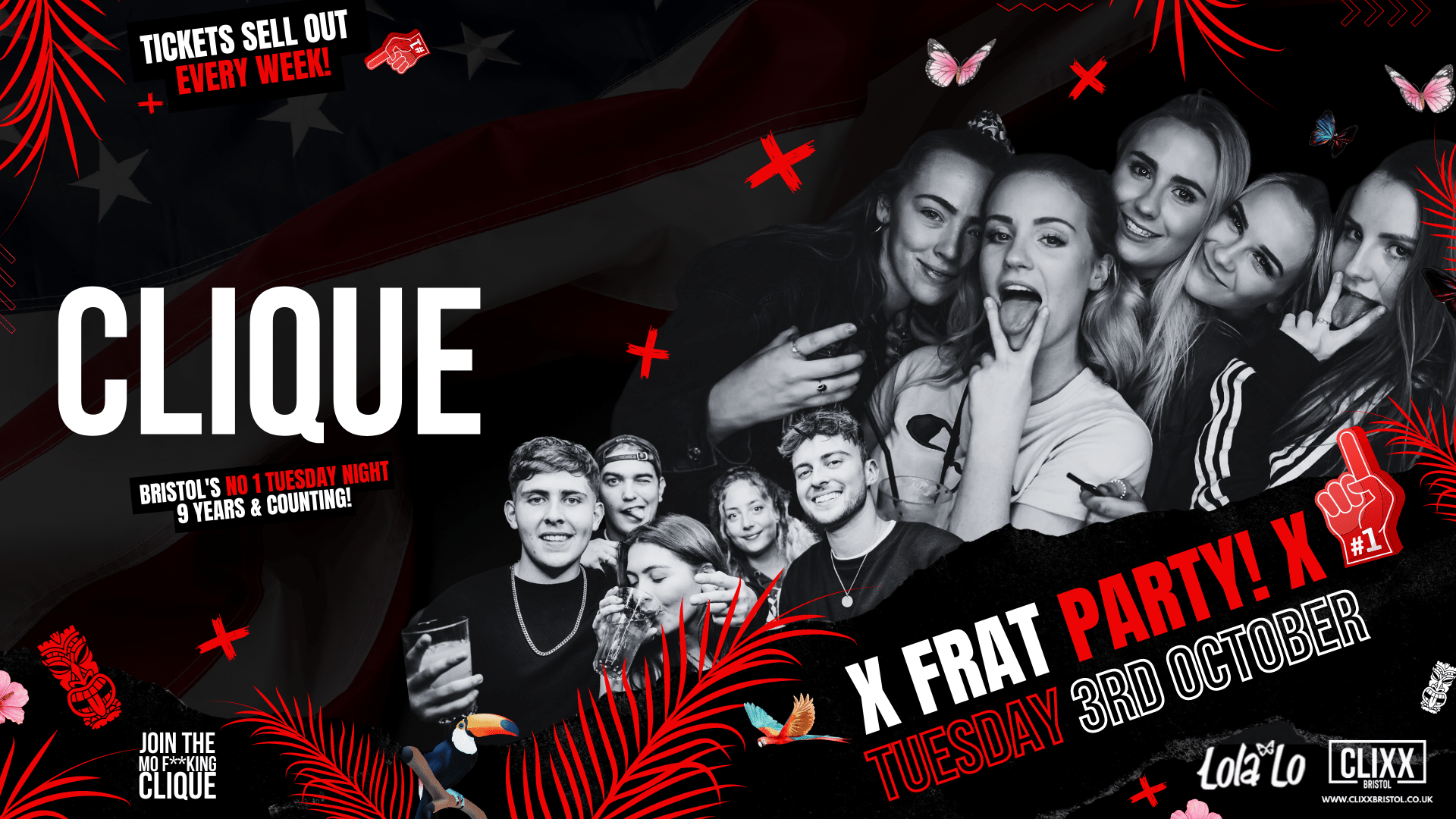 CLIQUE | Frat Party 🇺🇸 // JOIN THE MO F**KING CLIQUE 🔥