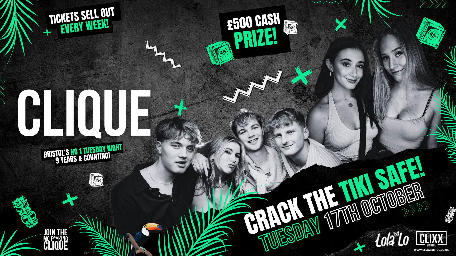 CLIQUE | Crack the Tiki Safe – £500 cash prize 🤑 // JOIN THE MO F**KING CLIQUE 🔥