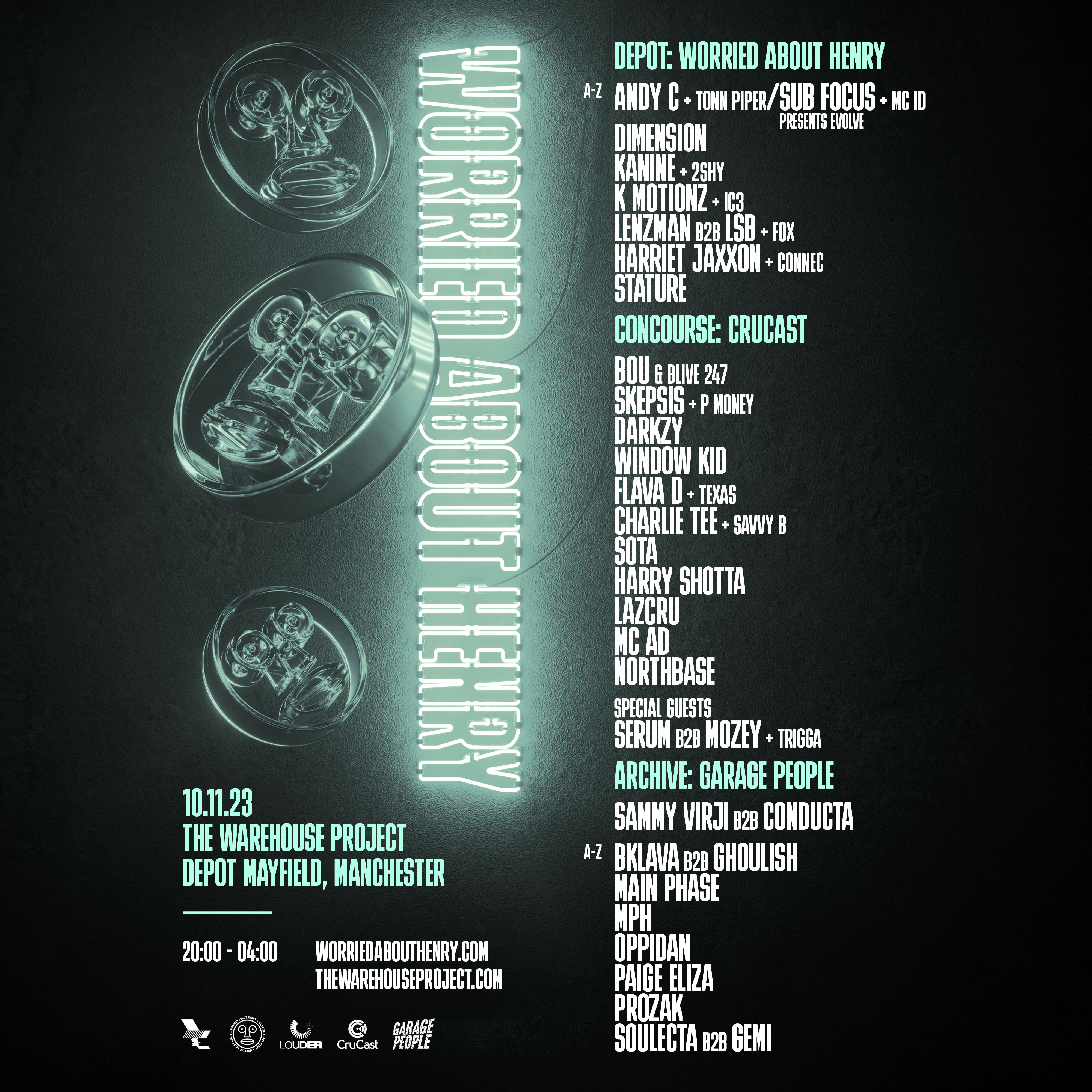 WORRIED ABOUT HENRY at The Warehouse Project, Manchester on 10th Nov