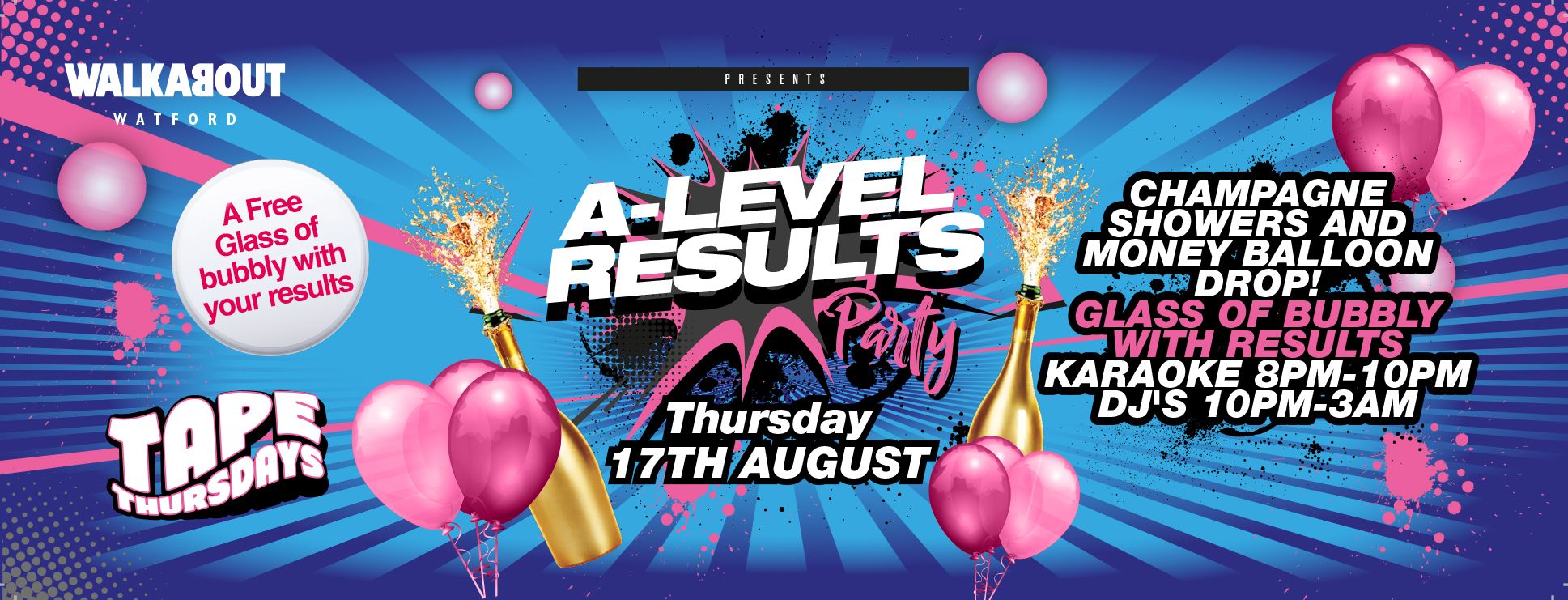 🎈a Level Results Party🎈 At Walkabout Watford Watford On 17th Aug