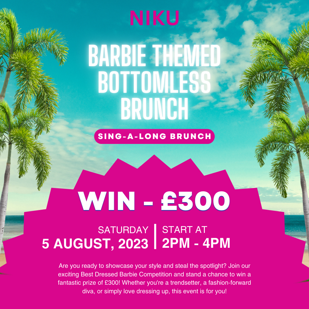 PINK BOTTOMLESS BRUNCH 300 GIVEAWAY PRIZE At Niku Surbiton On 5th 