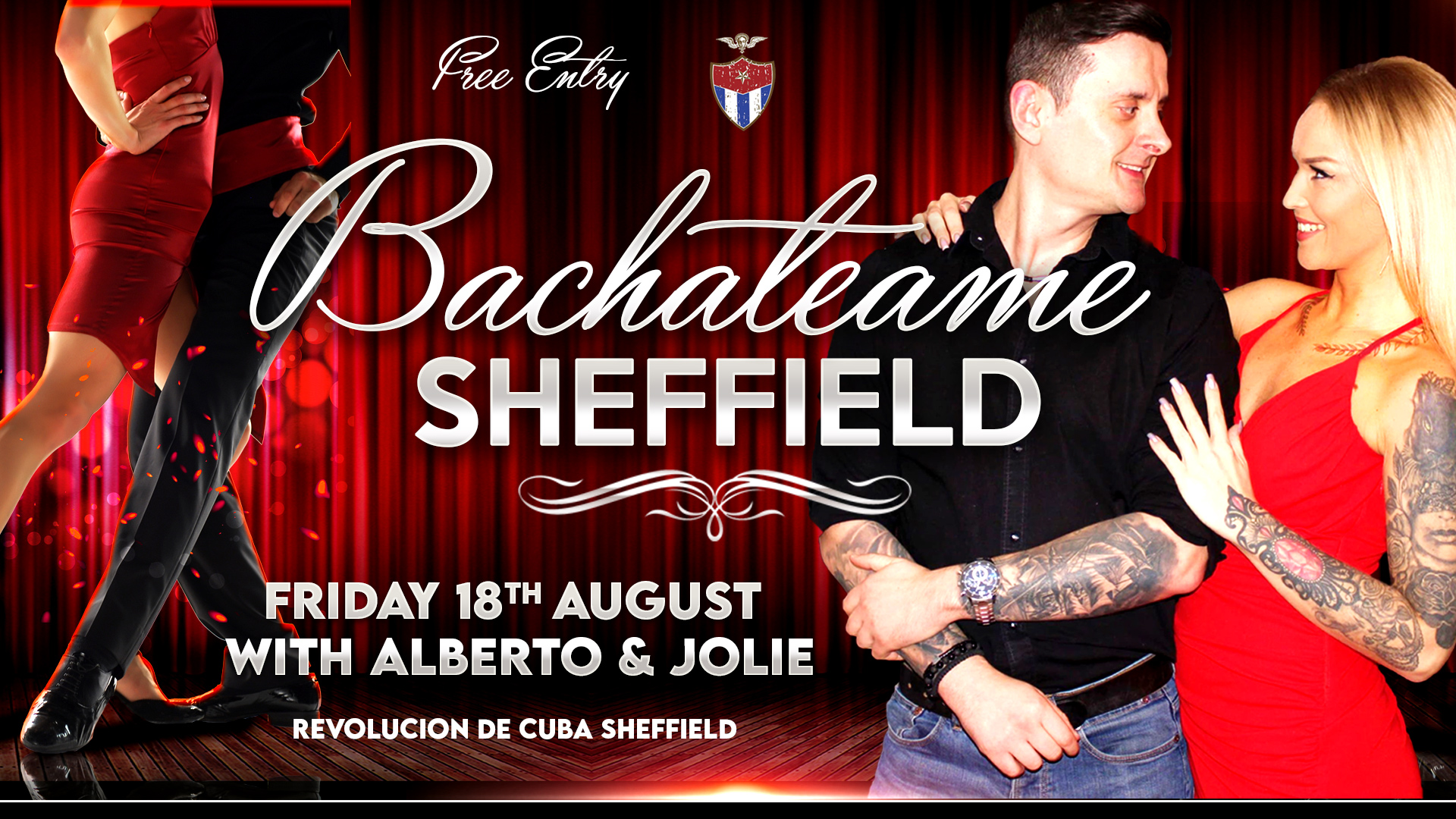 Bachateame Sheffield – Free Entry Event with Alberto & Jolie – Friday 18th August | Revolucion De Cuba