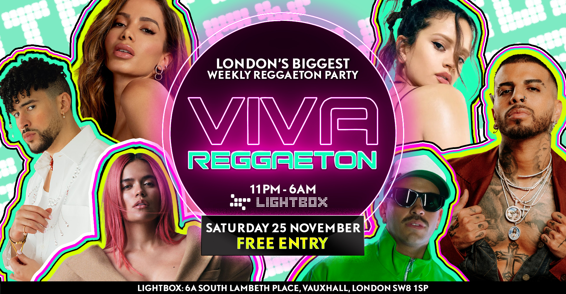 FREE ENTRY REGGAETON All Night Long at Lightbox, London on 25th Nov