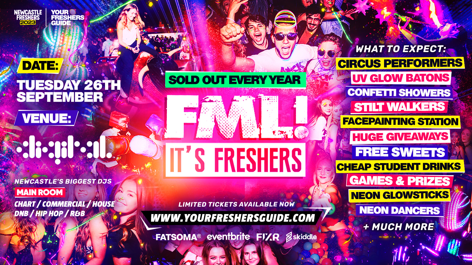 FML It’s Freshers | Newcastle Freshers 2023 – Under 100 Tickets Remaining ⚠️