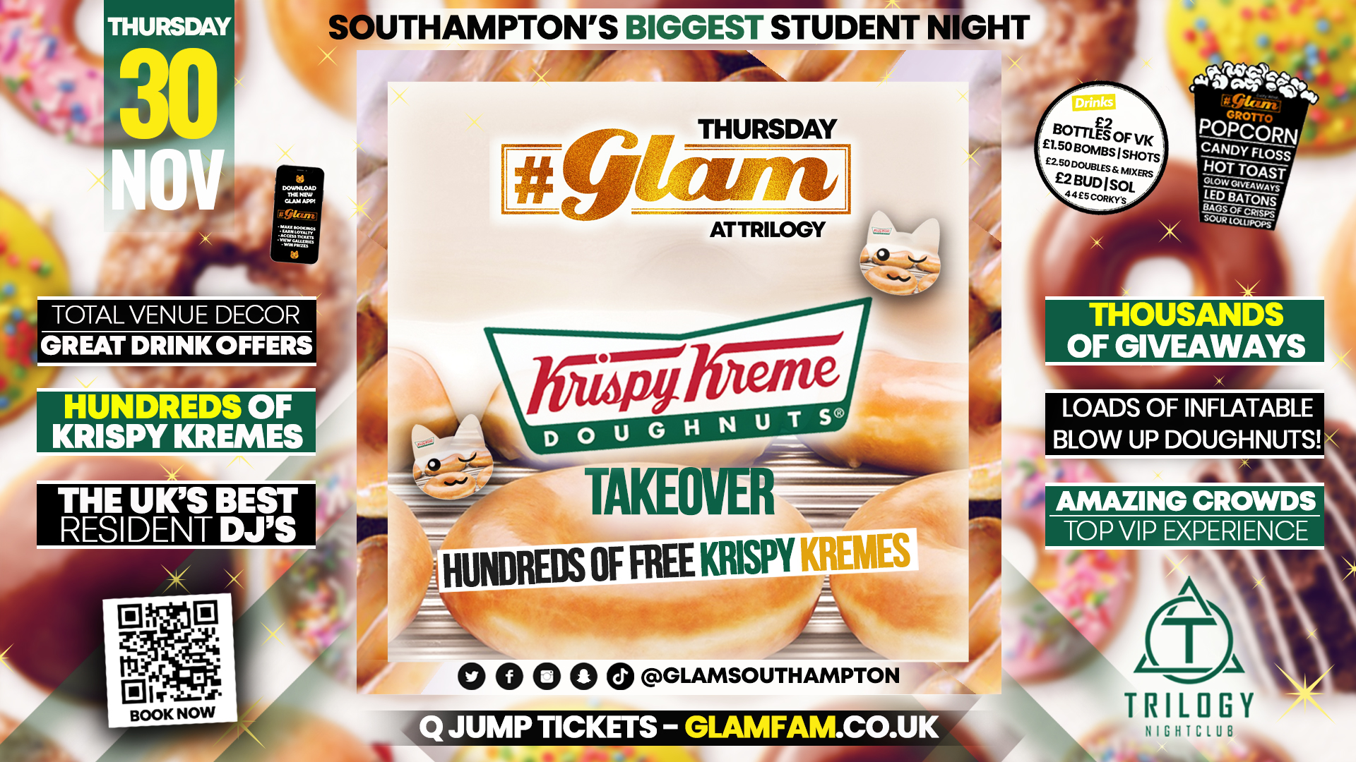 Glam – Southampton’s Biggest Student Night – Krispy Kreme Takeover! 🍩