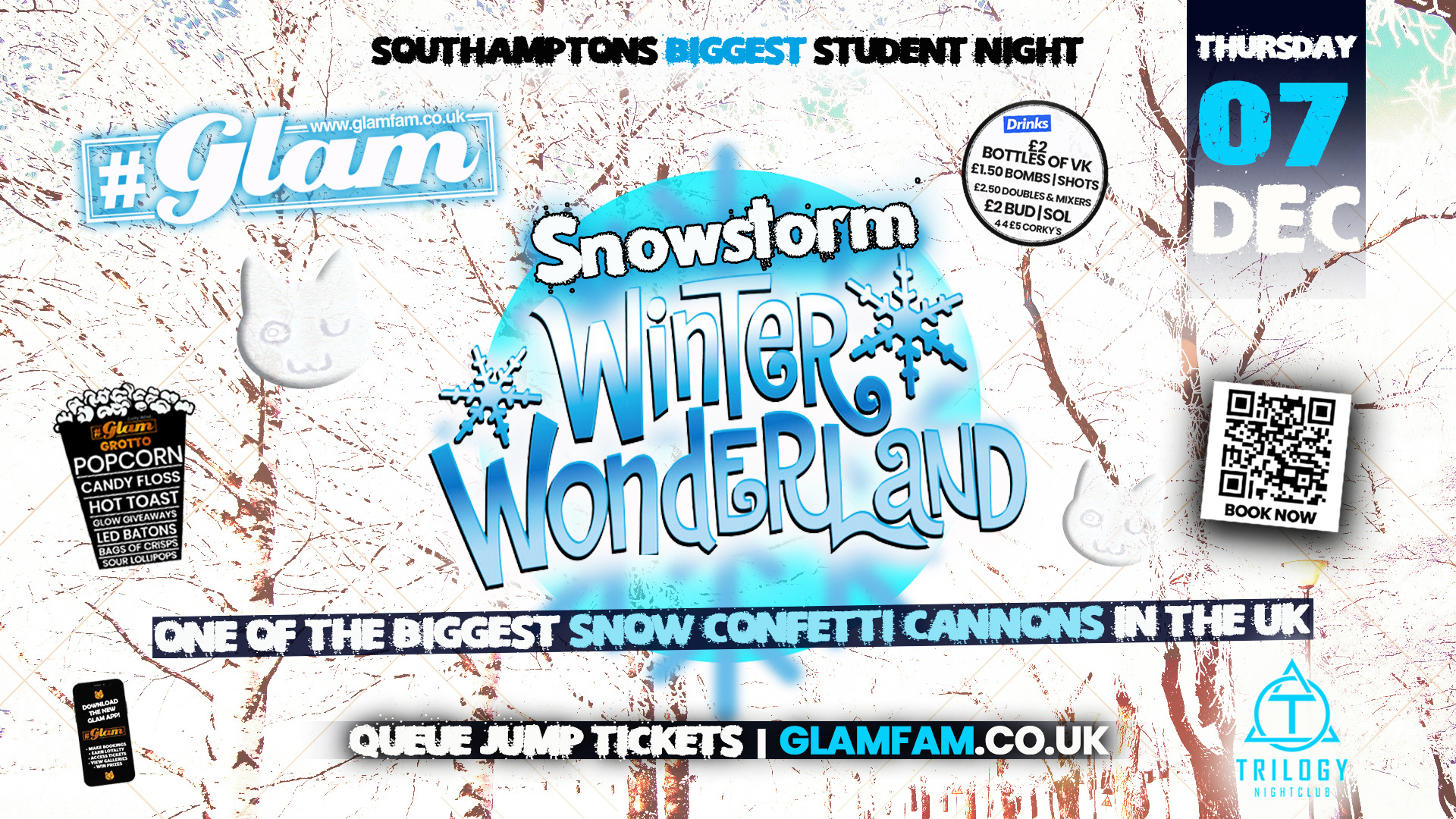 Glam – Southampton’s Biggest Student Night – ❄️ Winter Snowstorm Wonderland! ⛄