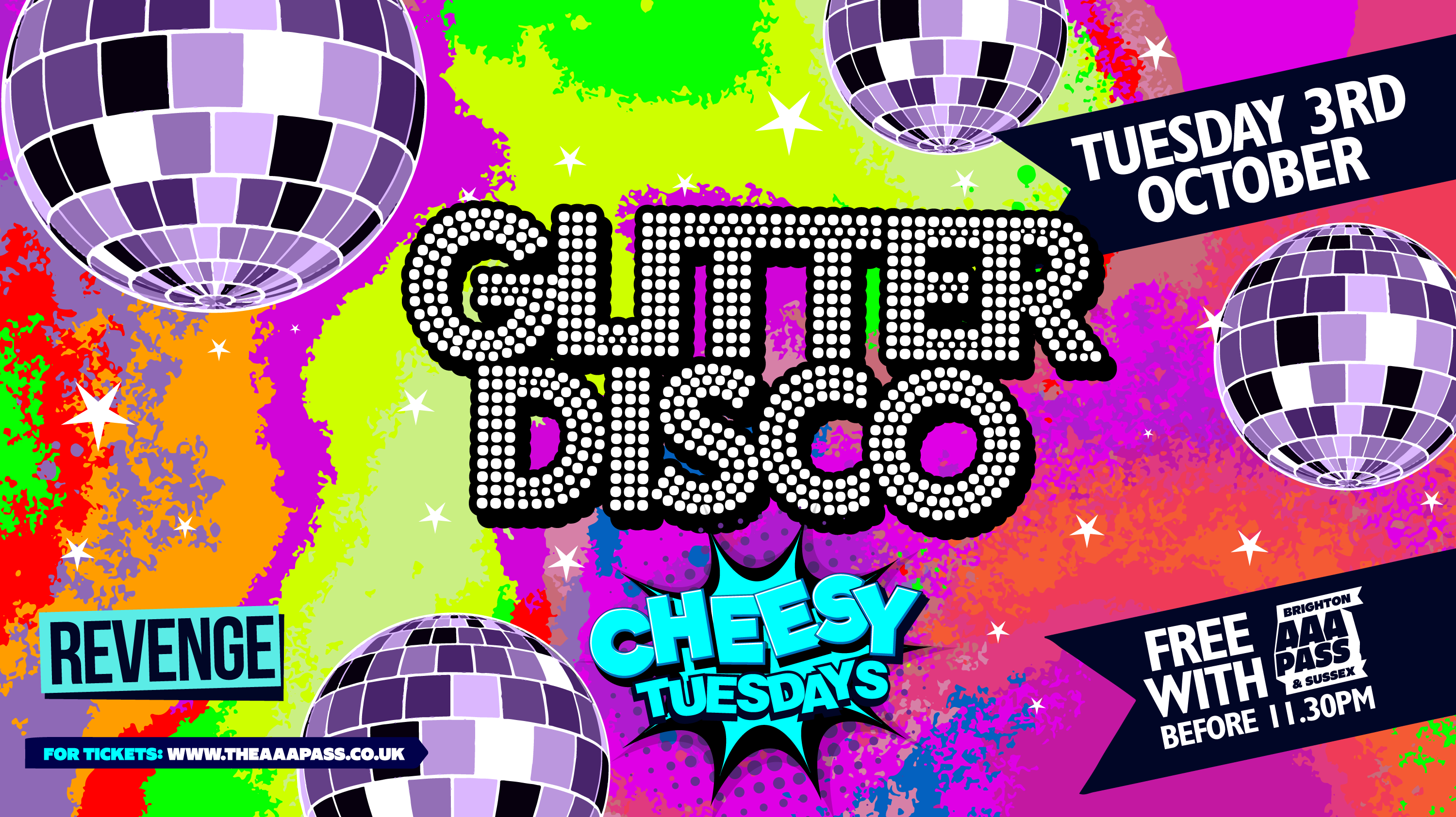 Glitter Disco x Cheesy Tuesdays | FREE with AAA Pass