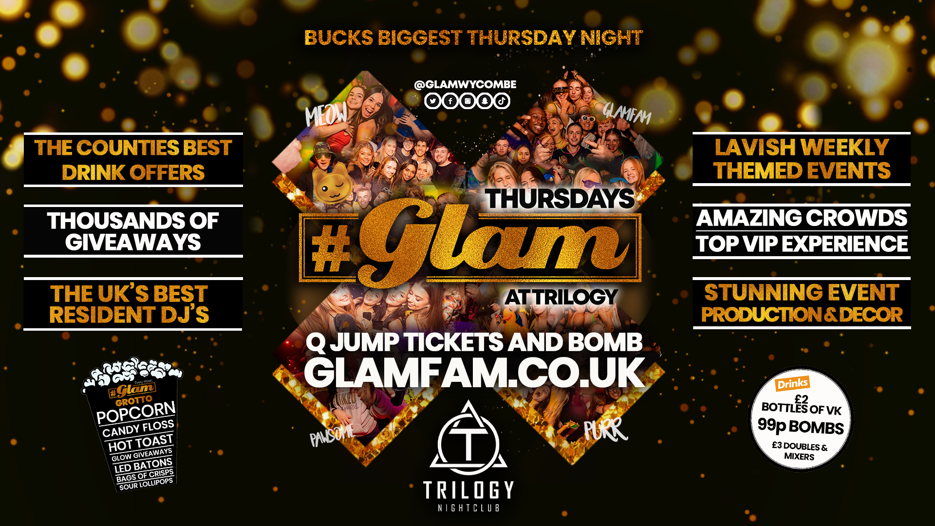 Glam High Wycombe | Thursdays – Buck’s Biggest Thursday Night! 99p Bombs!