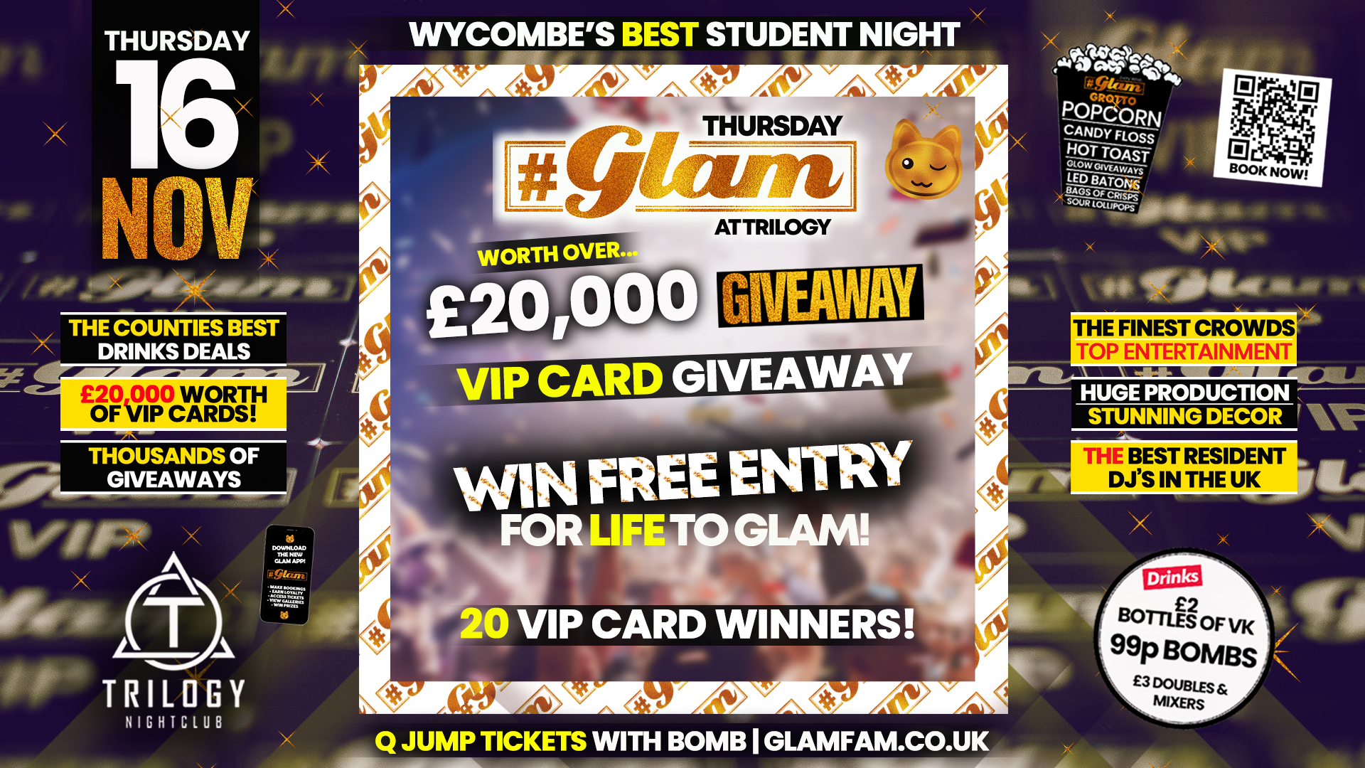Glam High Wycombe | WIN FREE ENTRY FOR LIFE – Bucks Best Student Night! Thursdays at Trilogy