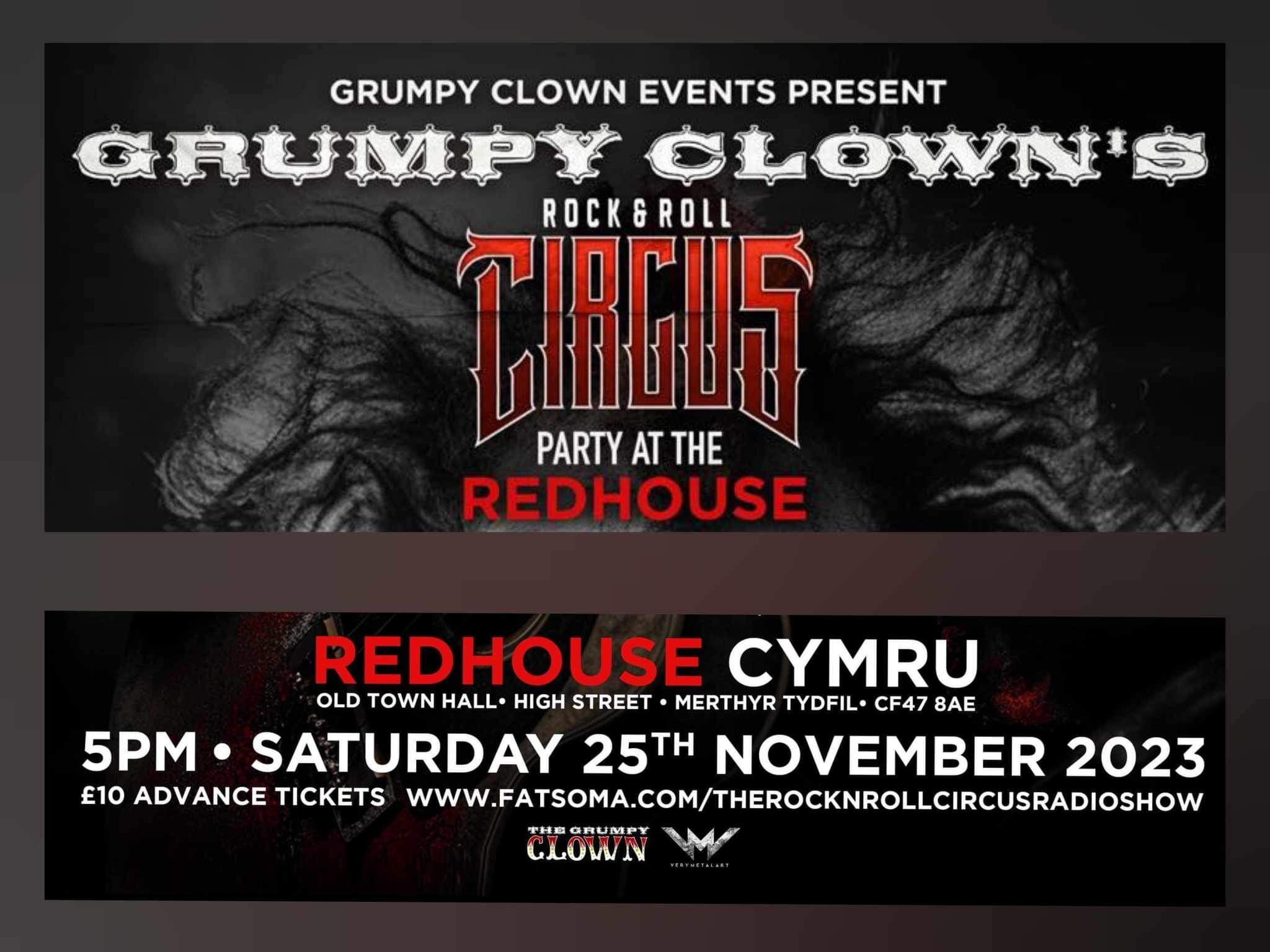 Grumpy Clown’s Rock & Roll Circus Party at The Redhouse at Redhouse