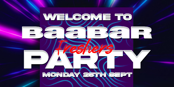 Welcome To Baa Bar Freshers Party