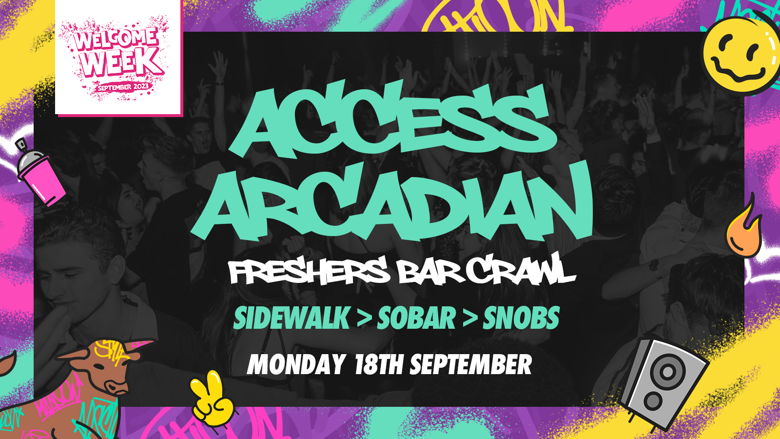 Day 3: 🅰️﻿🅰️﻿🅰️ The Official Aston Welcome BAR CRAWL! Mon 18th Sept ⚠️COLLECT YOUR BAR CRAWL WRISTBAND AT SIDEWALK 10PM-11PM⚠️