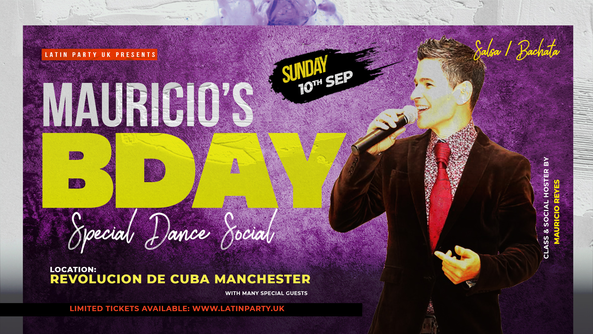 Mauricio’s Birthday Special  –  Salsa x Bachata – Sunday 10th September | Revolucion de Cuba Manchester