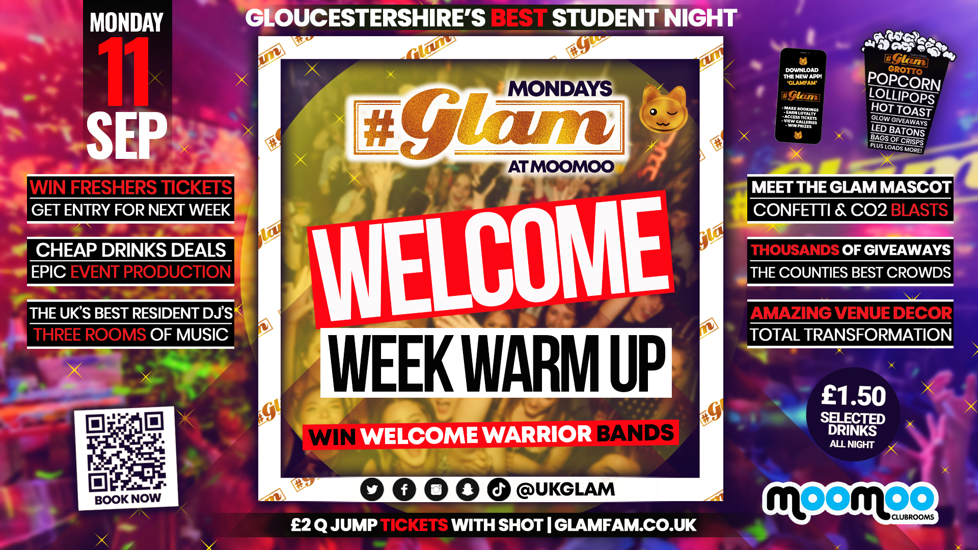 TONIGHT 🐾 Glam Mondays – Welcome Week Warm Up Party!